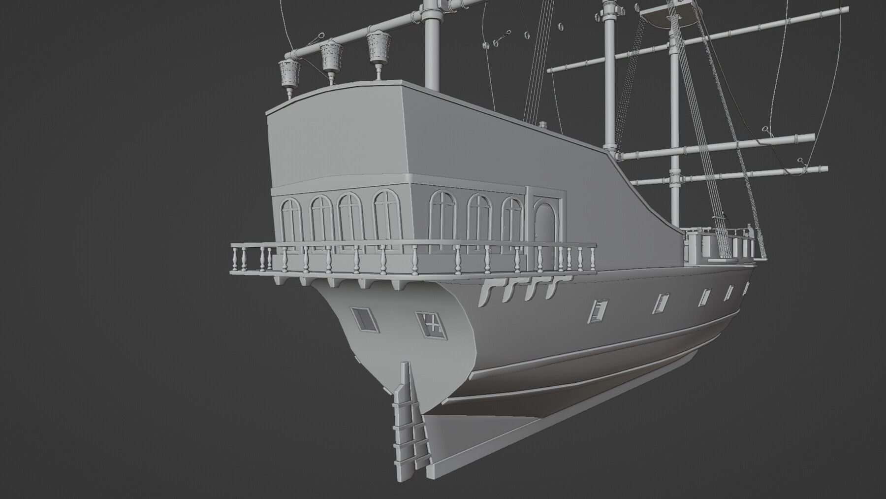 Pirate Ship with Interior - Props - Guns - Vol 2 Low-poly 3D model_15