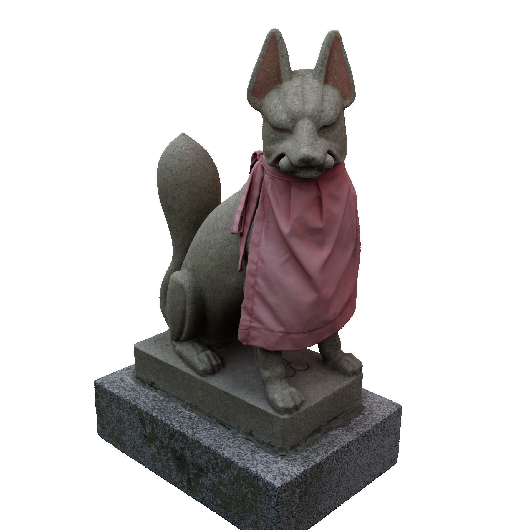Fox statue in shrine 3D model_3