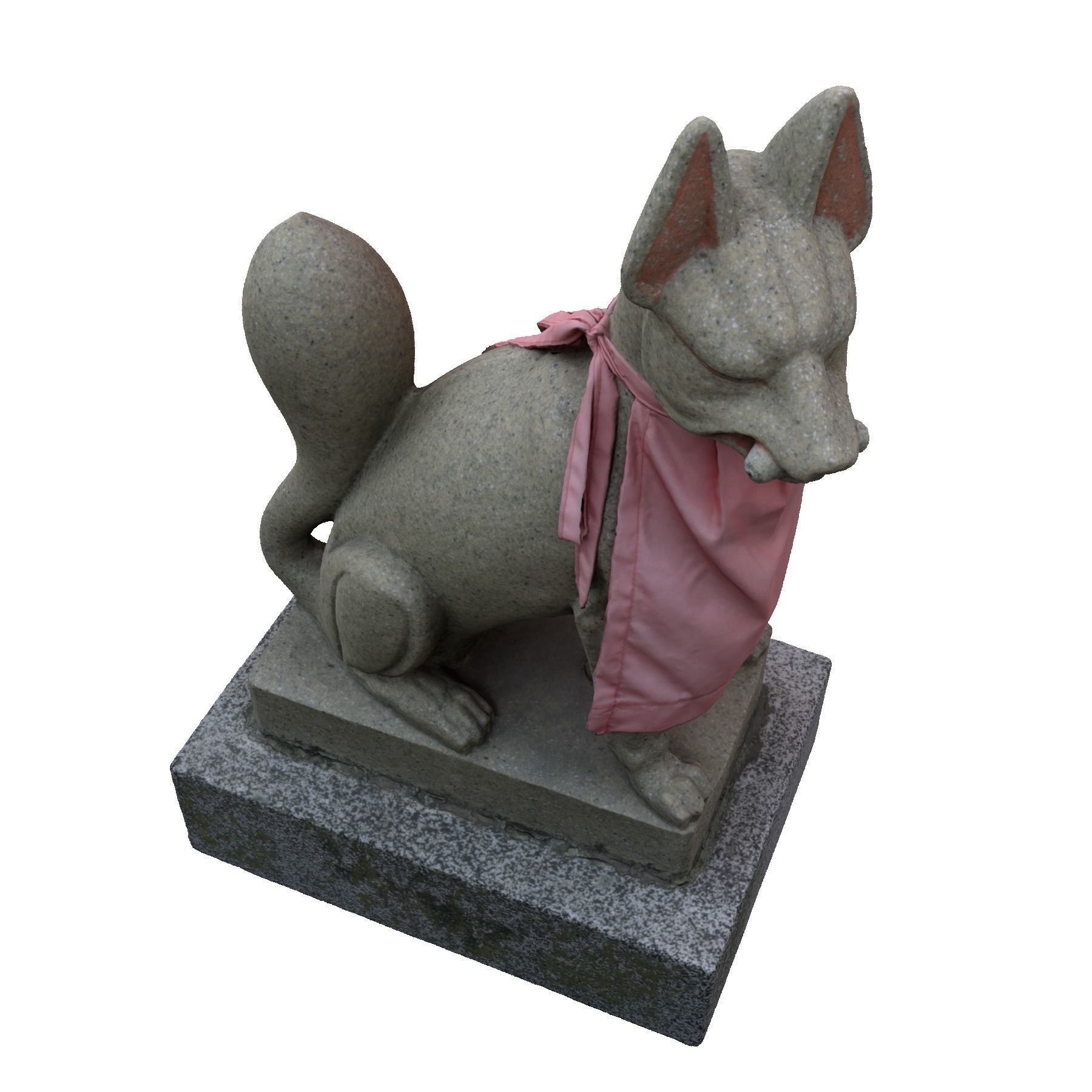 Fox statue in shrine 3D model_9