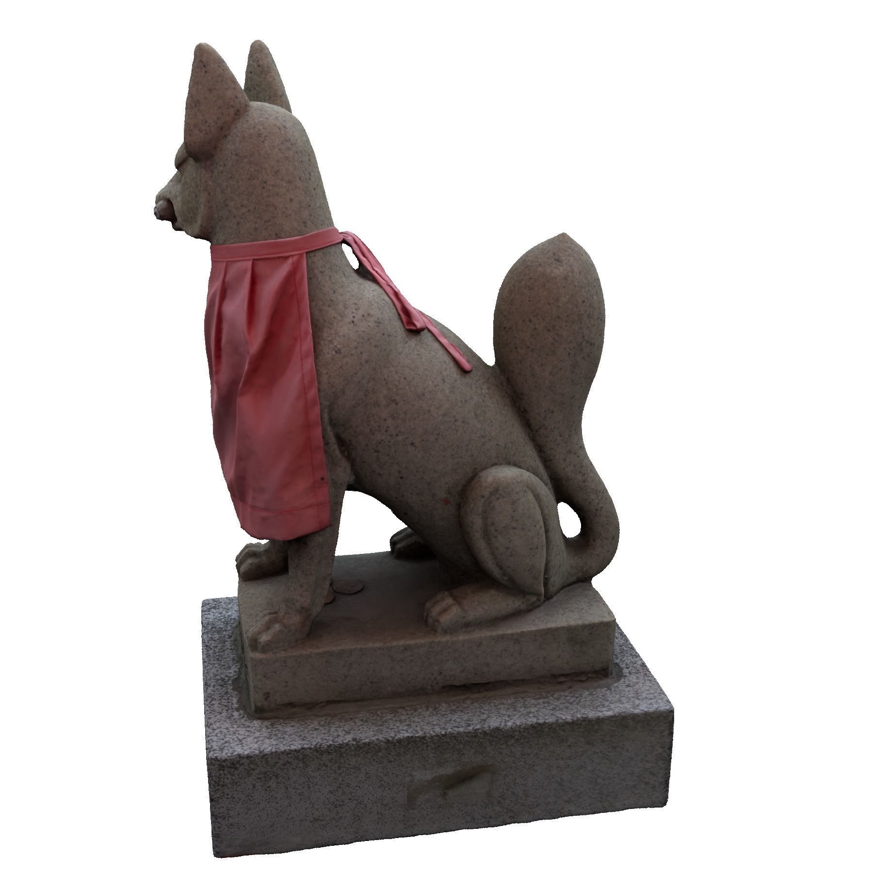 Fox statue in shrine 3D model_5