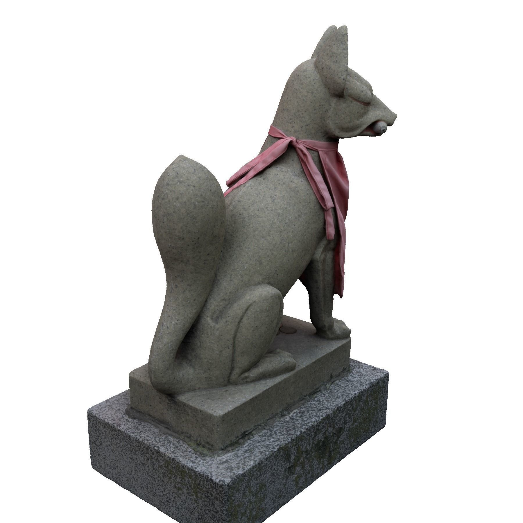 Fox statue in shrine 3D model_8