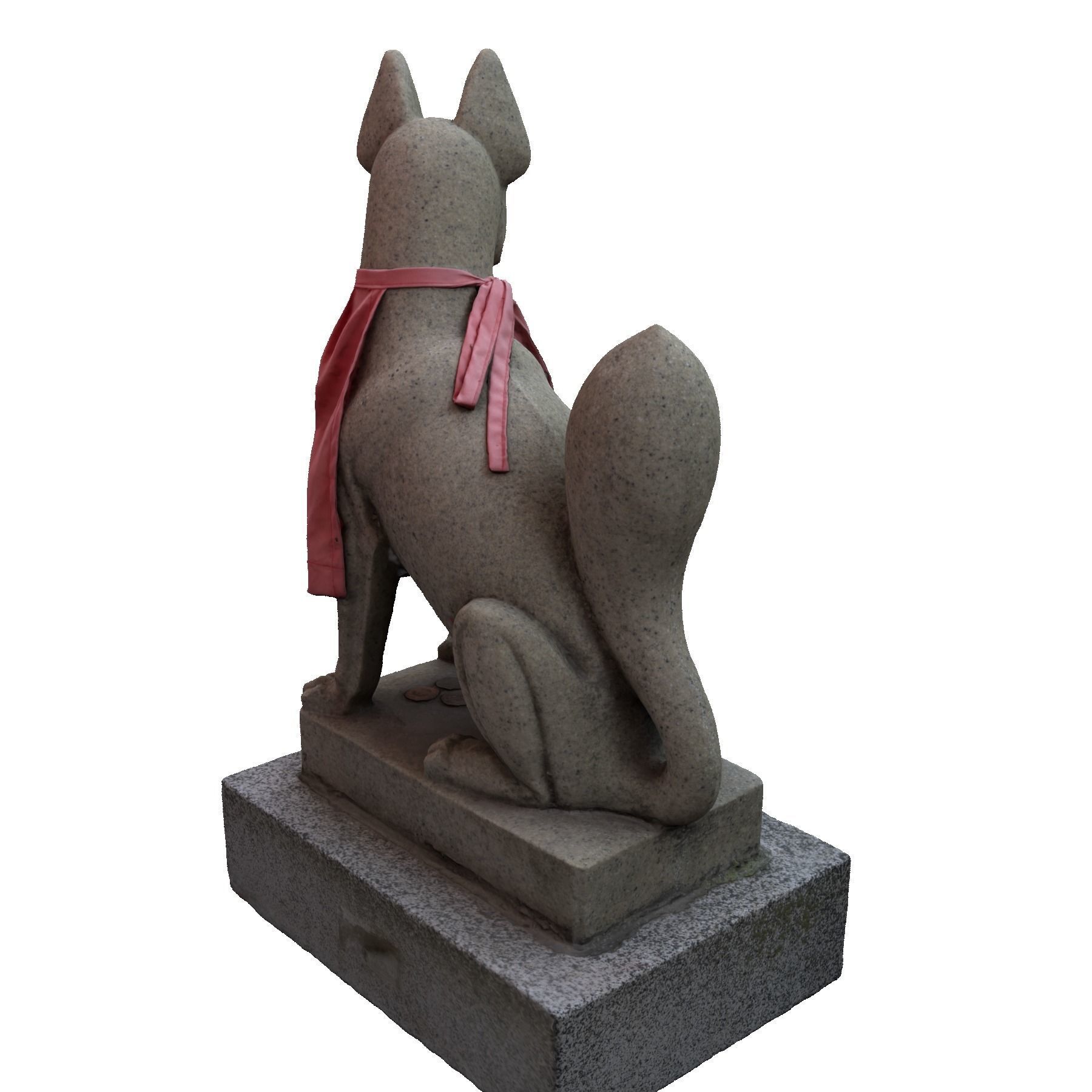 Fox statue in shrine 3D model_6