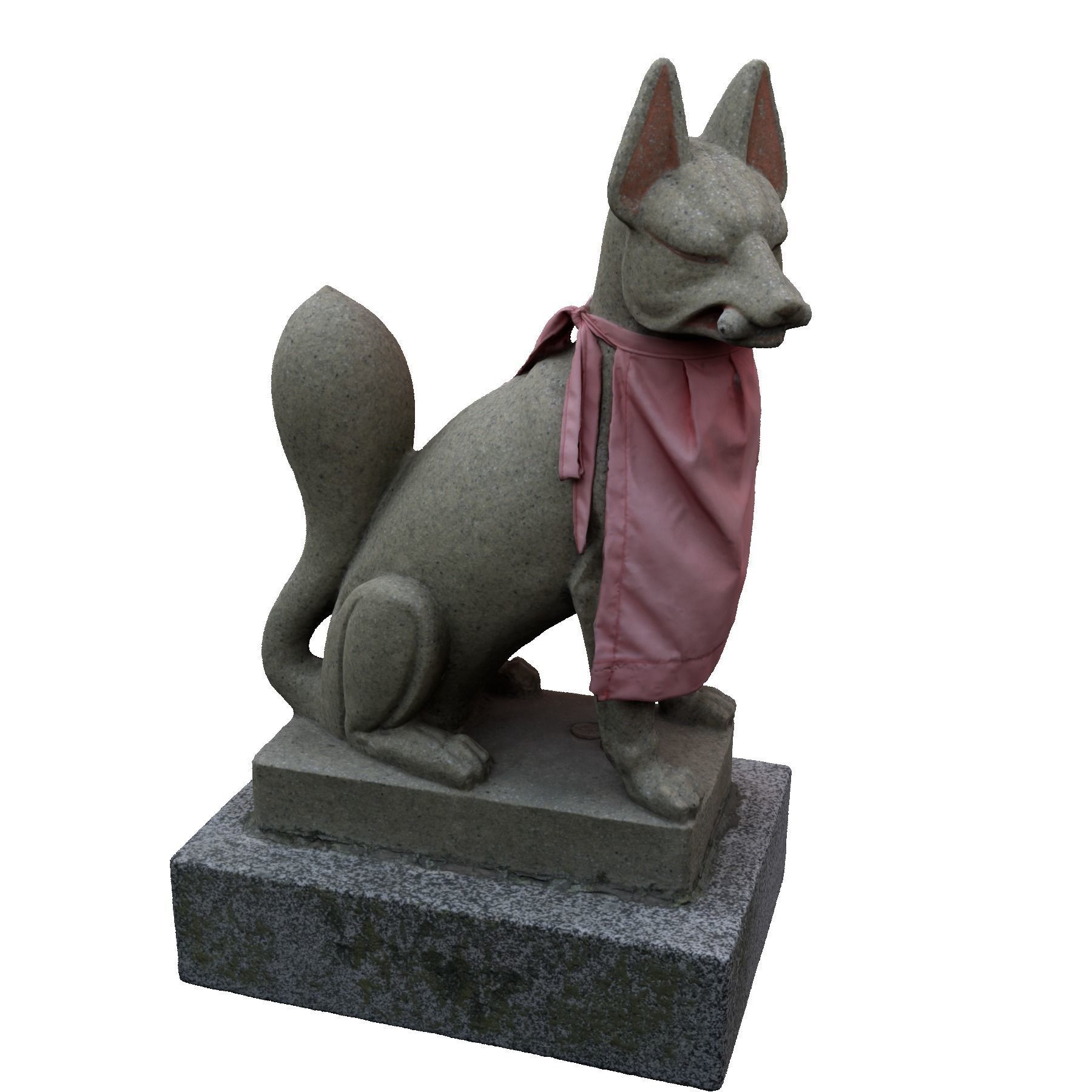 Fox statue in shrine 3D model_2