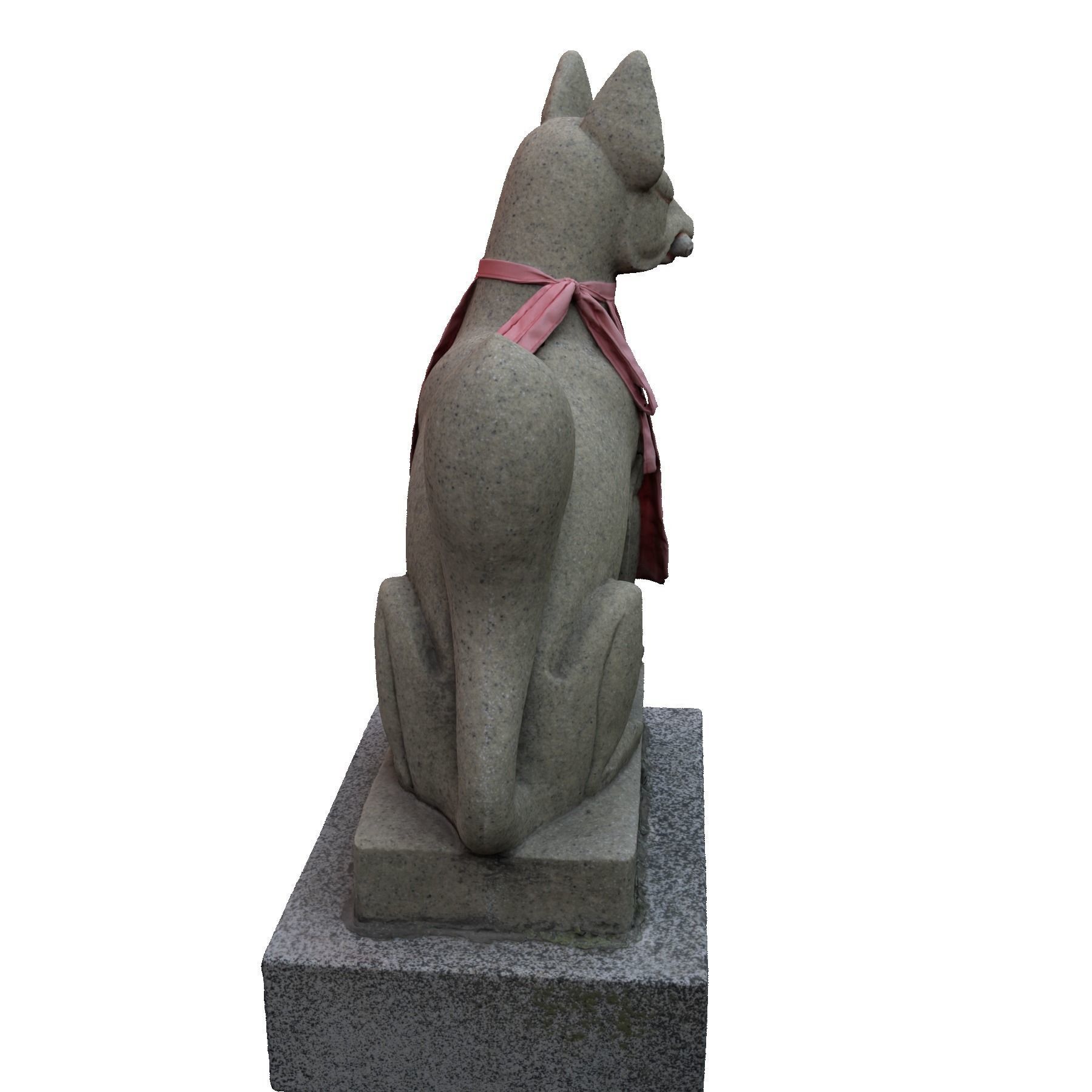 Fox statue in shrine 3D model_7