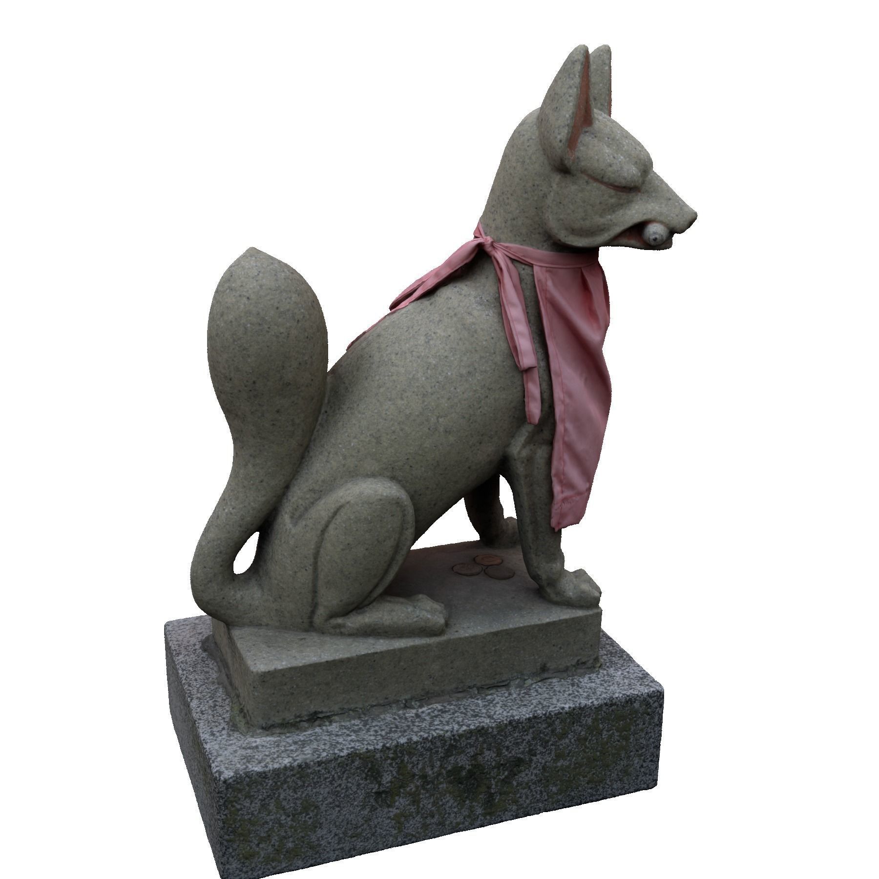Fox statue in shrine 3D model_1