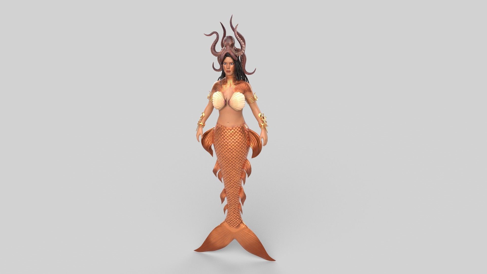 Octopus Mermaid 3D model_4