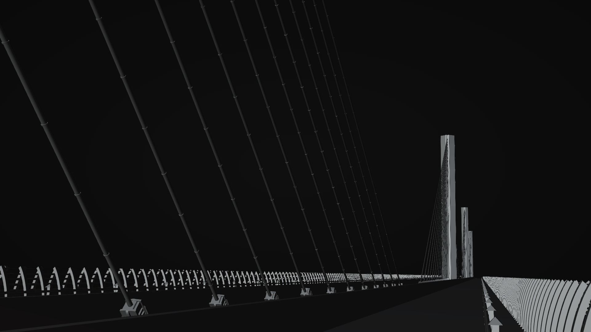 Multispan Cable-Stayed Bridge 3D model_10