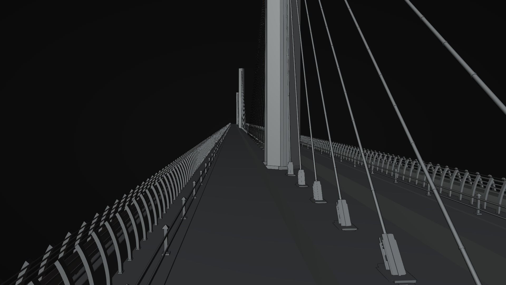 Multispan Cable-Stayed Bridge 3D model_6