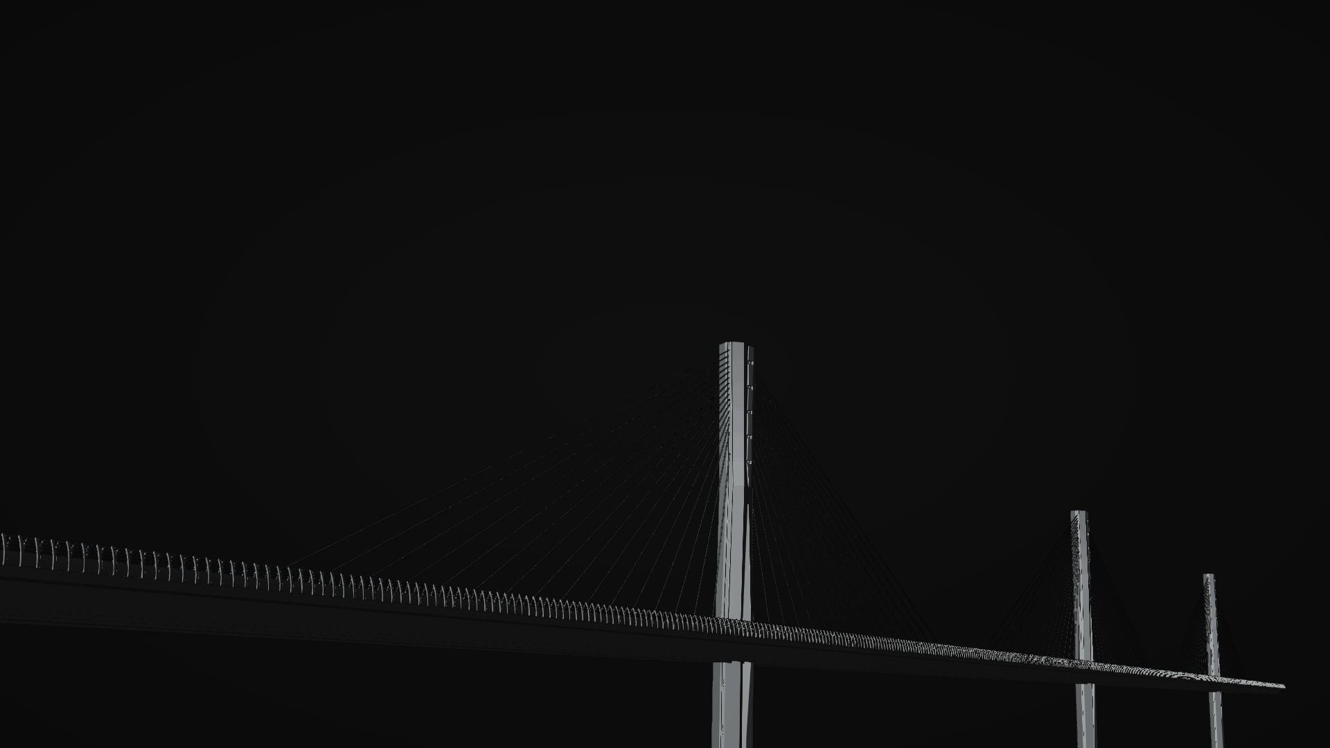 Multispan Cable-Stayed Bridge 3D model_7