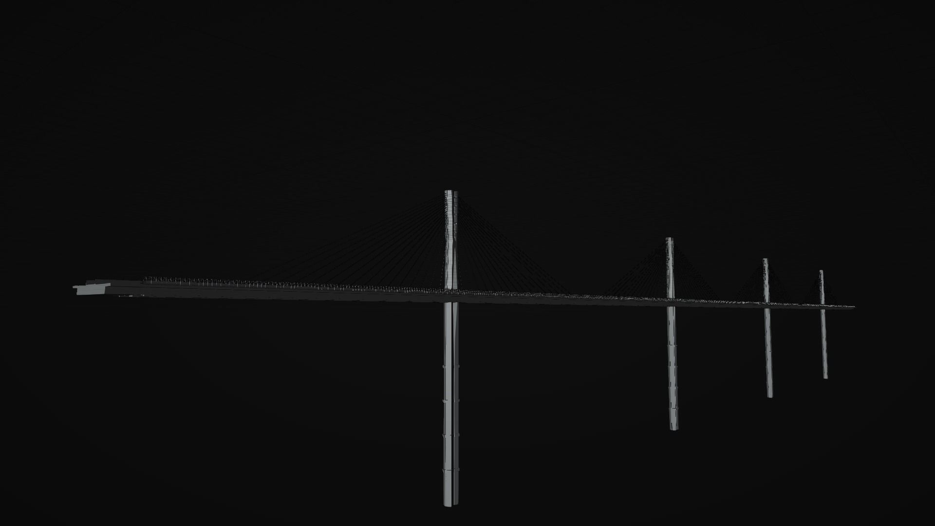 Multispan Cable-Stayed Bridge 3D model_11
