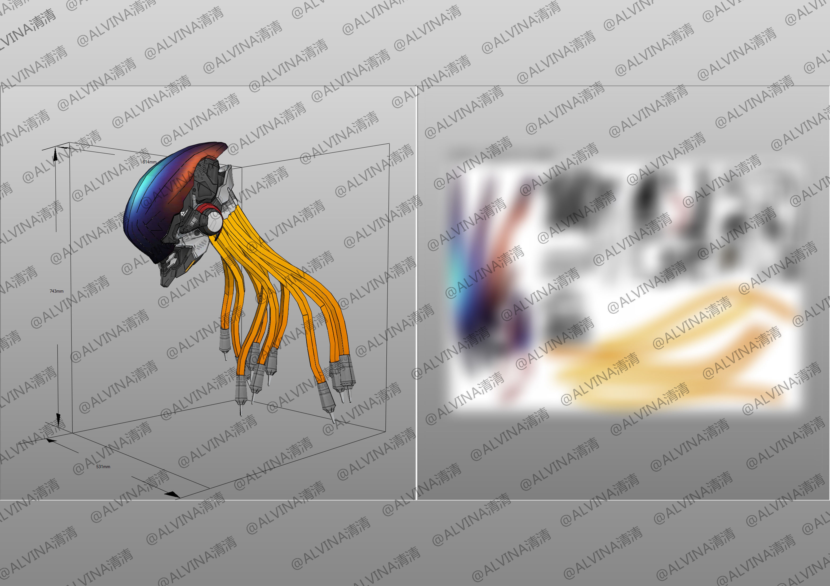 Arena Of Valor Hou Yi Endless Starlight Armor Cosplay Pepakura Low-poly 3D model_12