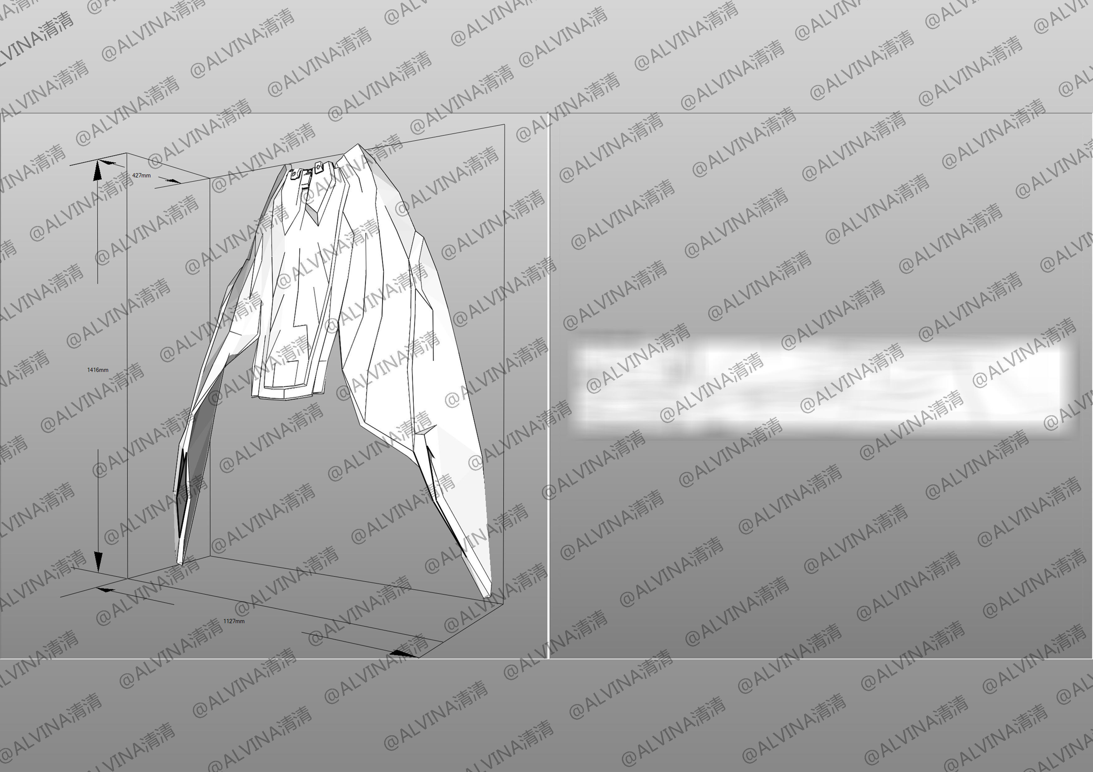 Arena Of Valor Hou Yi Endless Starlight Armor Cosplay Pepakura Low-poly 3D model_28