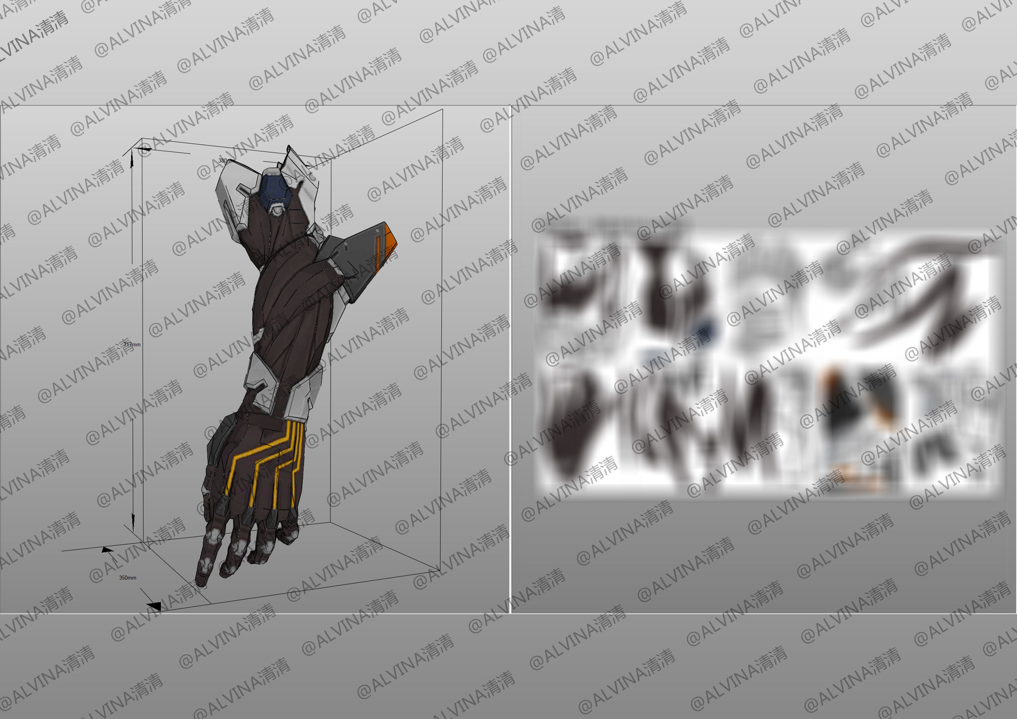 Arena Of Valor Hou Yi Endless Starlight Armor Cosplay Pepakura Low-poly 3D model_25