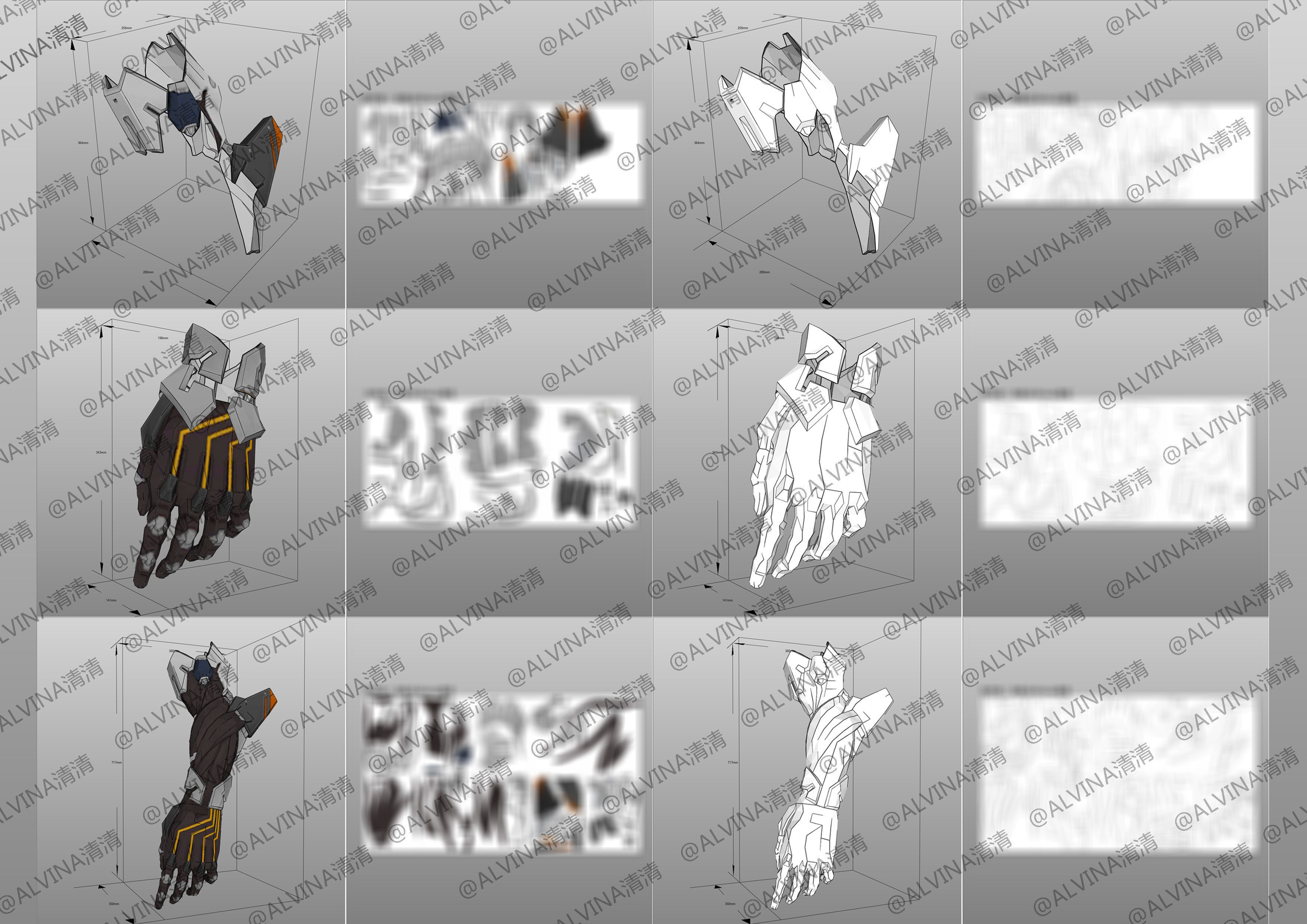 Arena Of Valor Hou Yi Endless Starlight Armor Cosplay Pepakura Low-poly 3D model_6