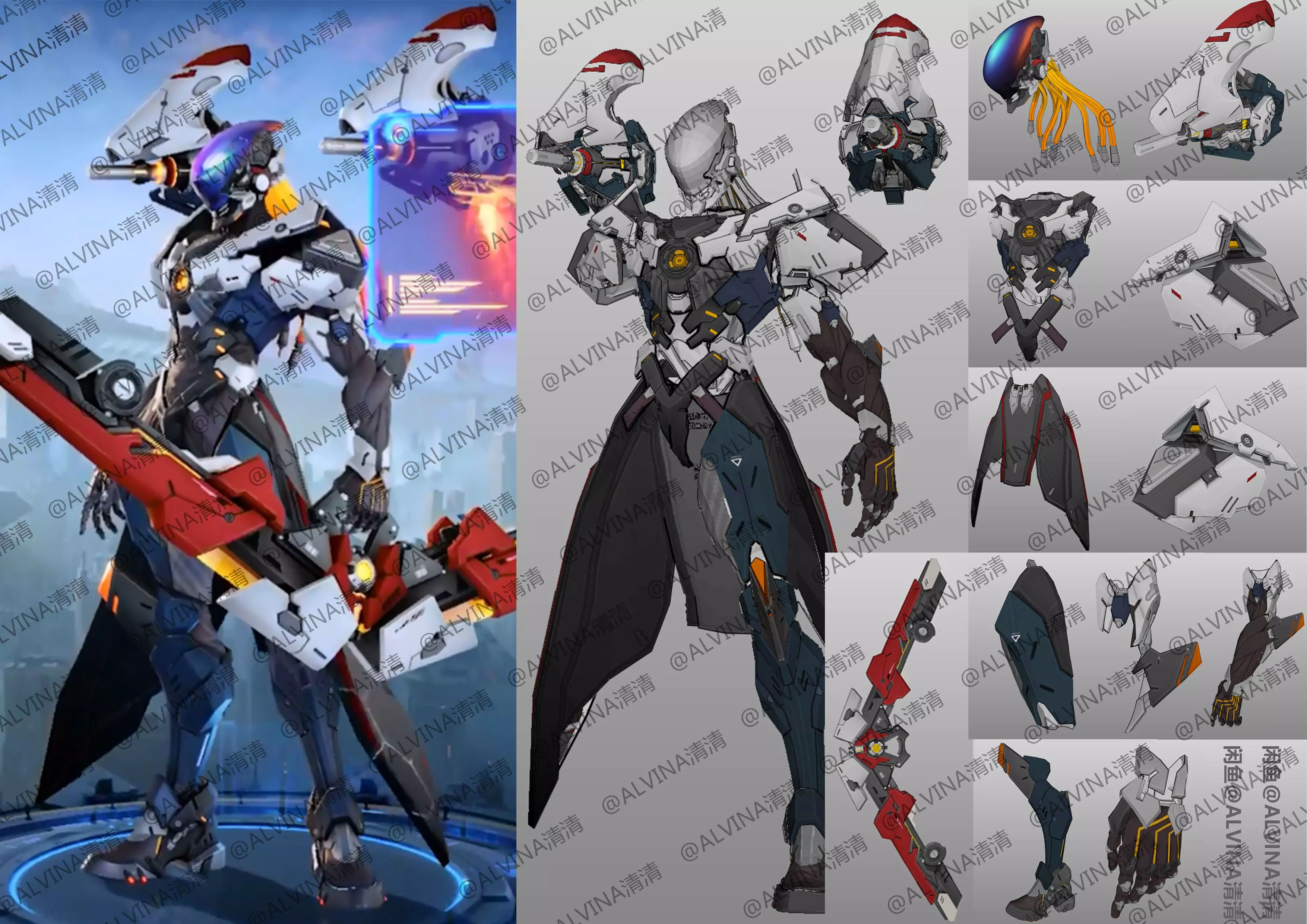 Arena Of Valor Hou Yi Endless Starlight Armor Cosplay Pepakura Low-poly 3D model_0