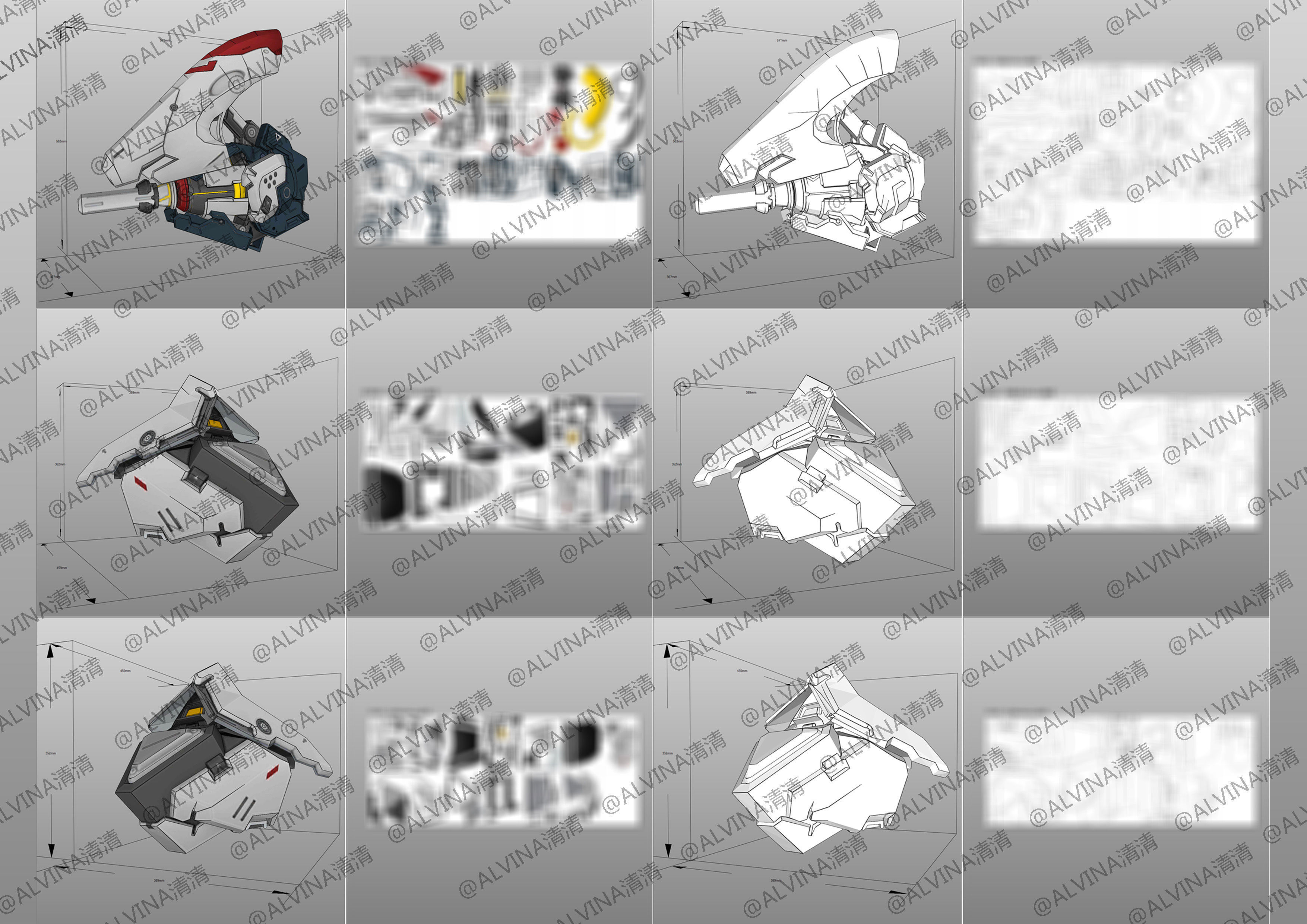 Arena Of Valor Hou Yi Endless Starlight Armor Cosplay Pepakura Low-poly 3D model_5