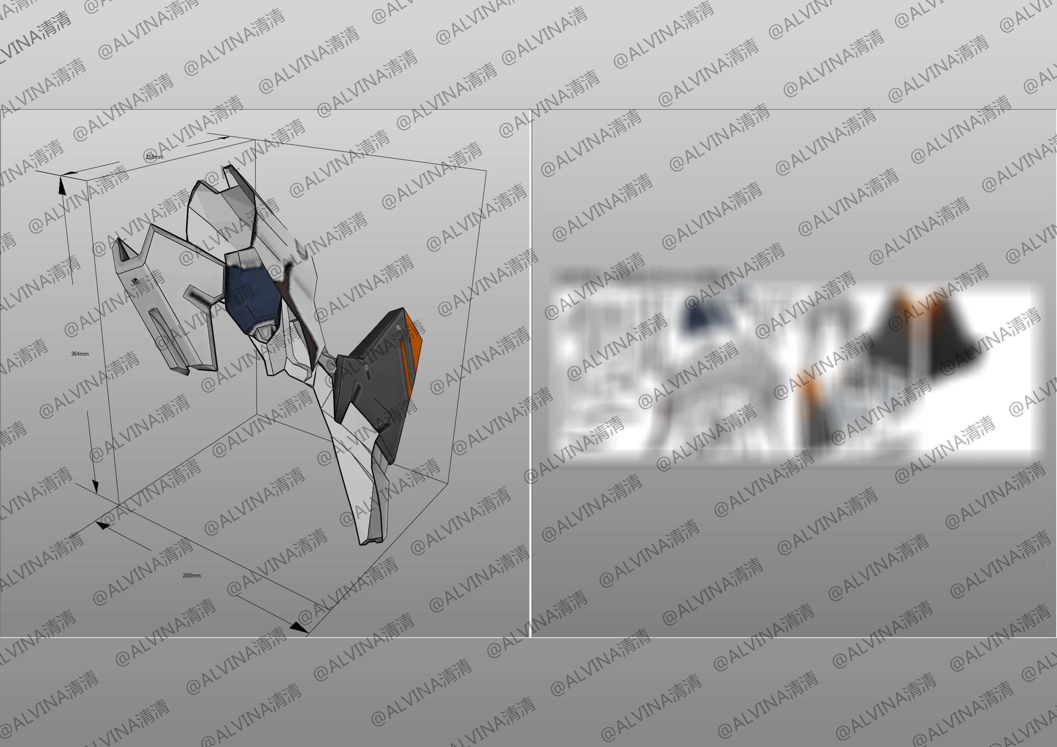 Arena Of Valor Hou Yi Endless Starlight Armor Cosplay Pepakura Low-poly 3D model_21