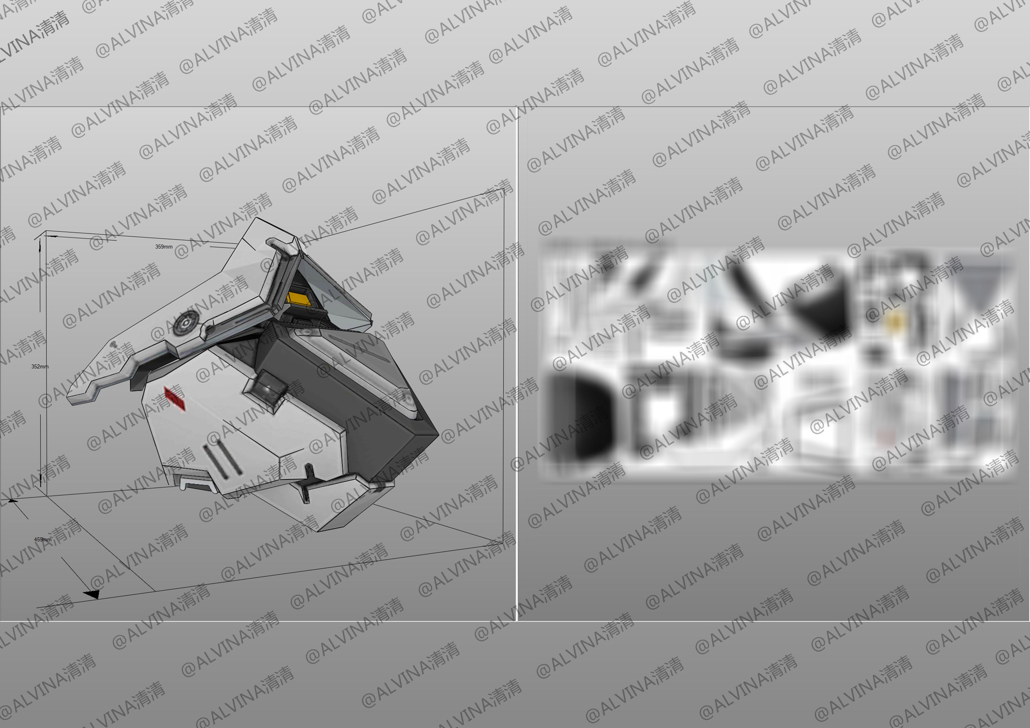 Arena Of Valor Hou Yi Endless Starlight Armor Cosplay Pepakura Low-poly 3D model_17