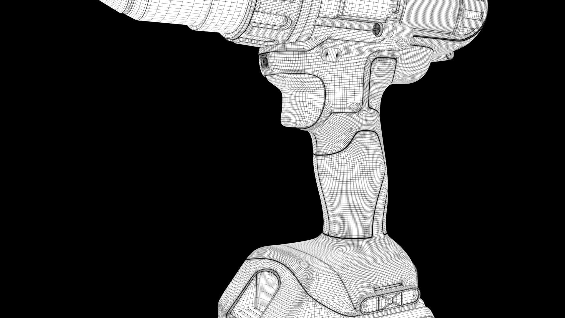 Dewalt Drill 3D model_9