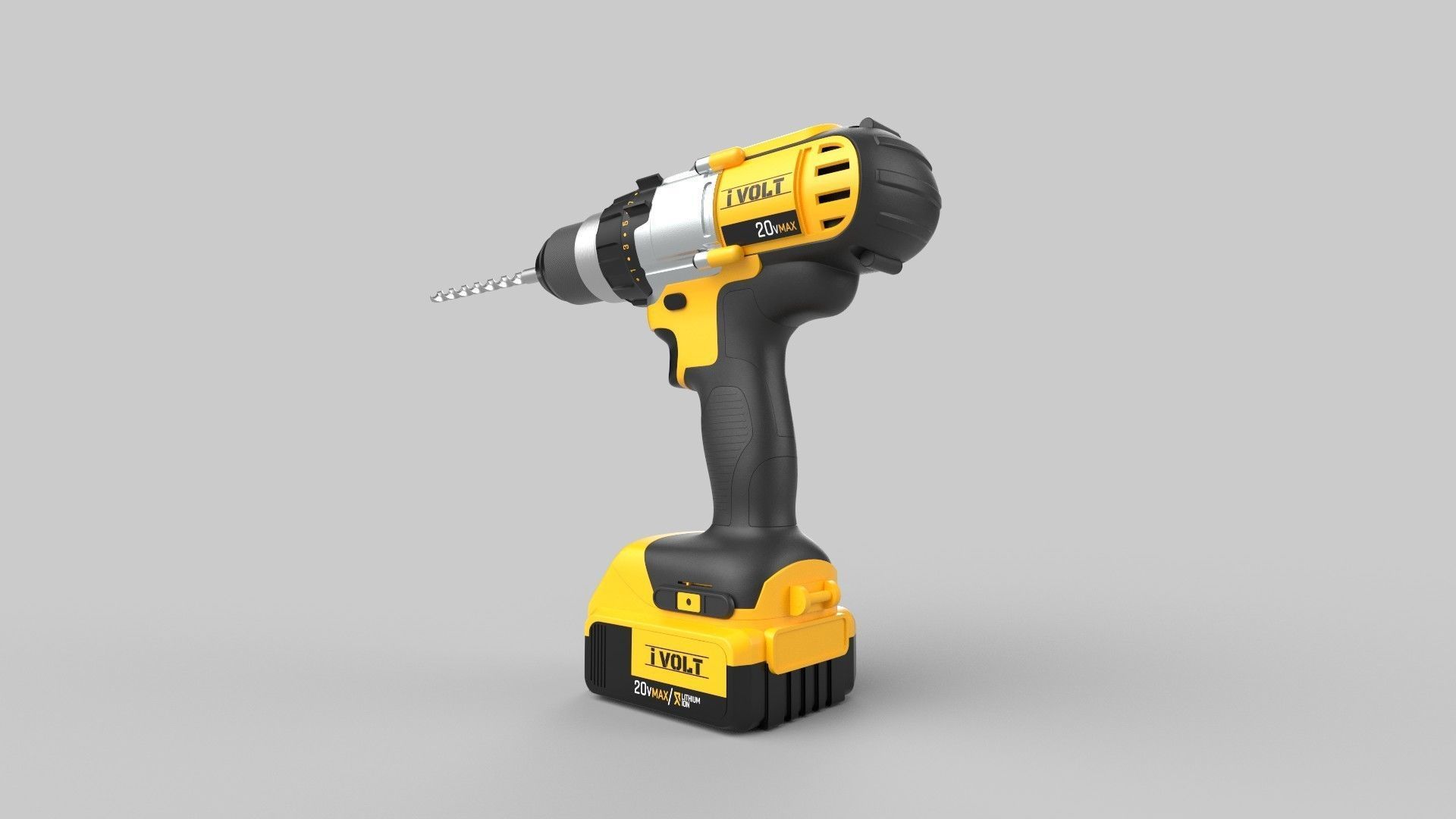Dewalt Drill 3D model_3