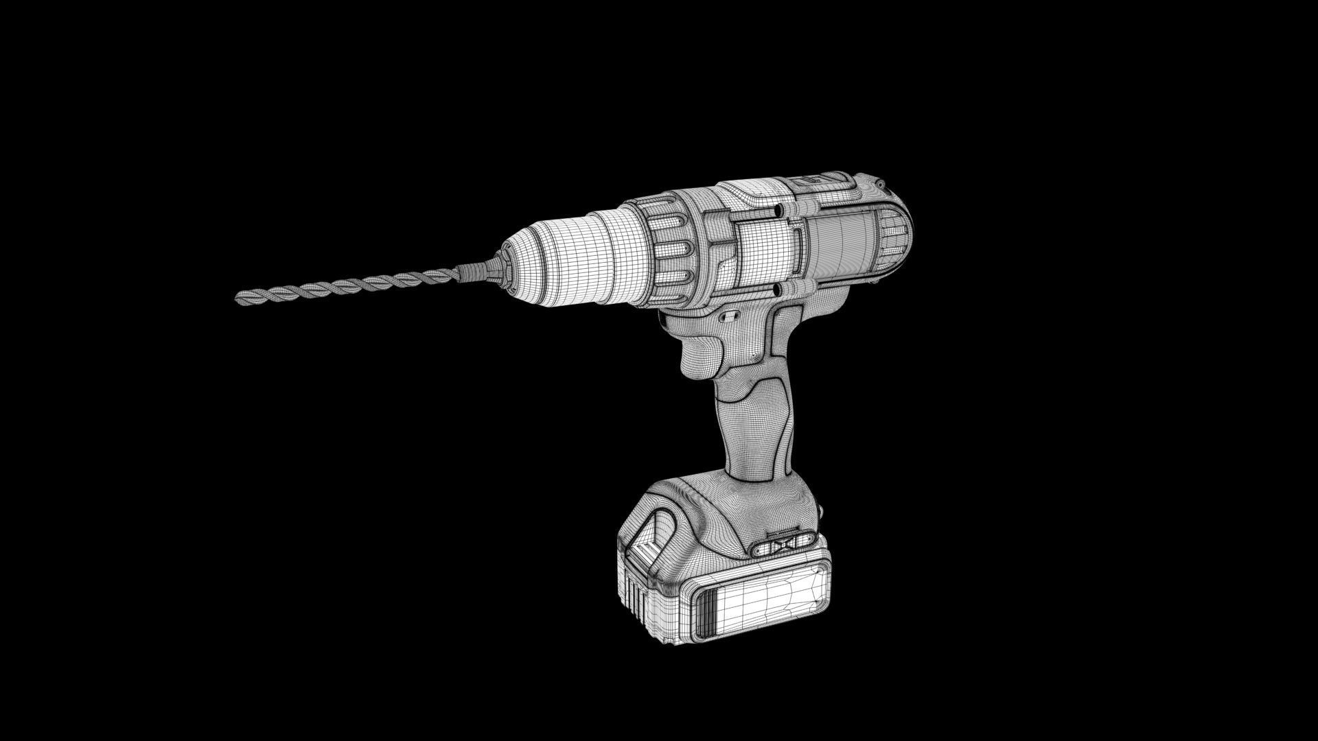 Dewalt Drill 3D model_6