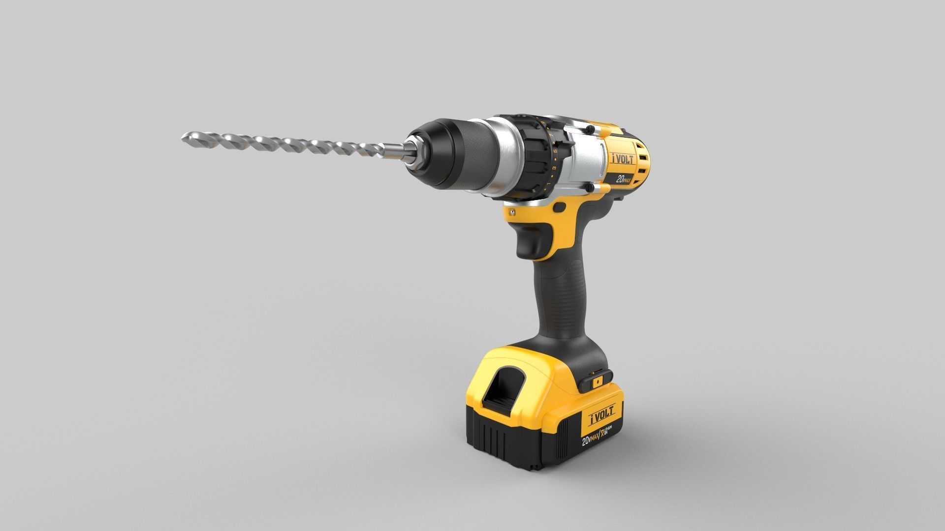 Dewalt Drill 3D model_4