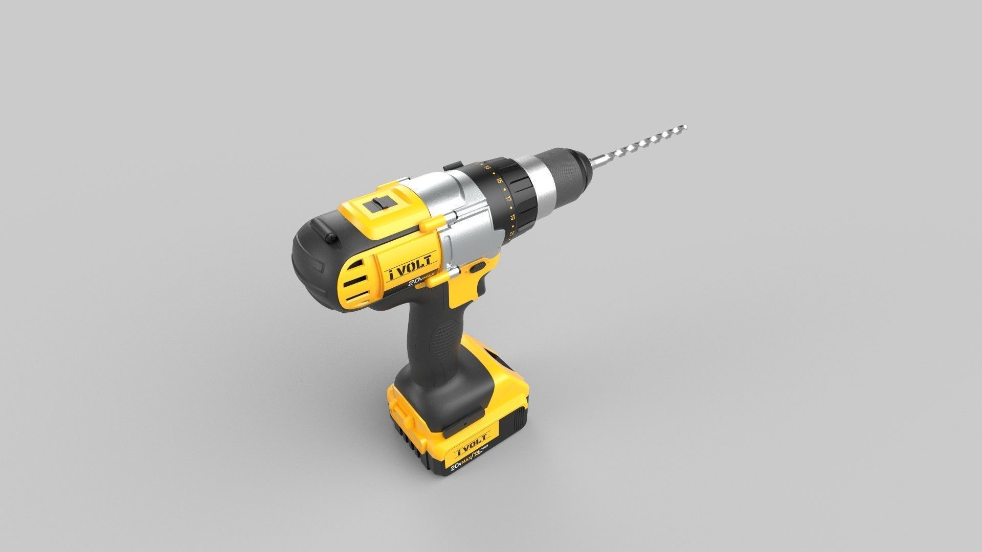 Dewalt Drill 3D model_2