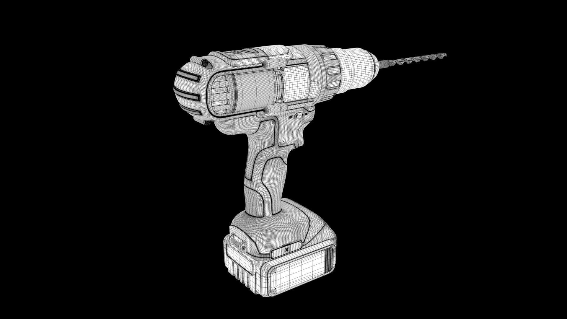 Dewalt Drill 3D model_7