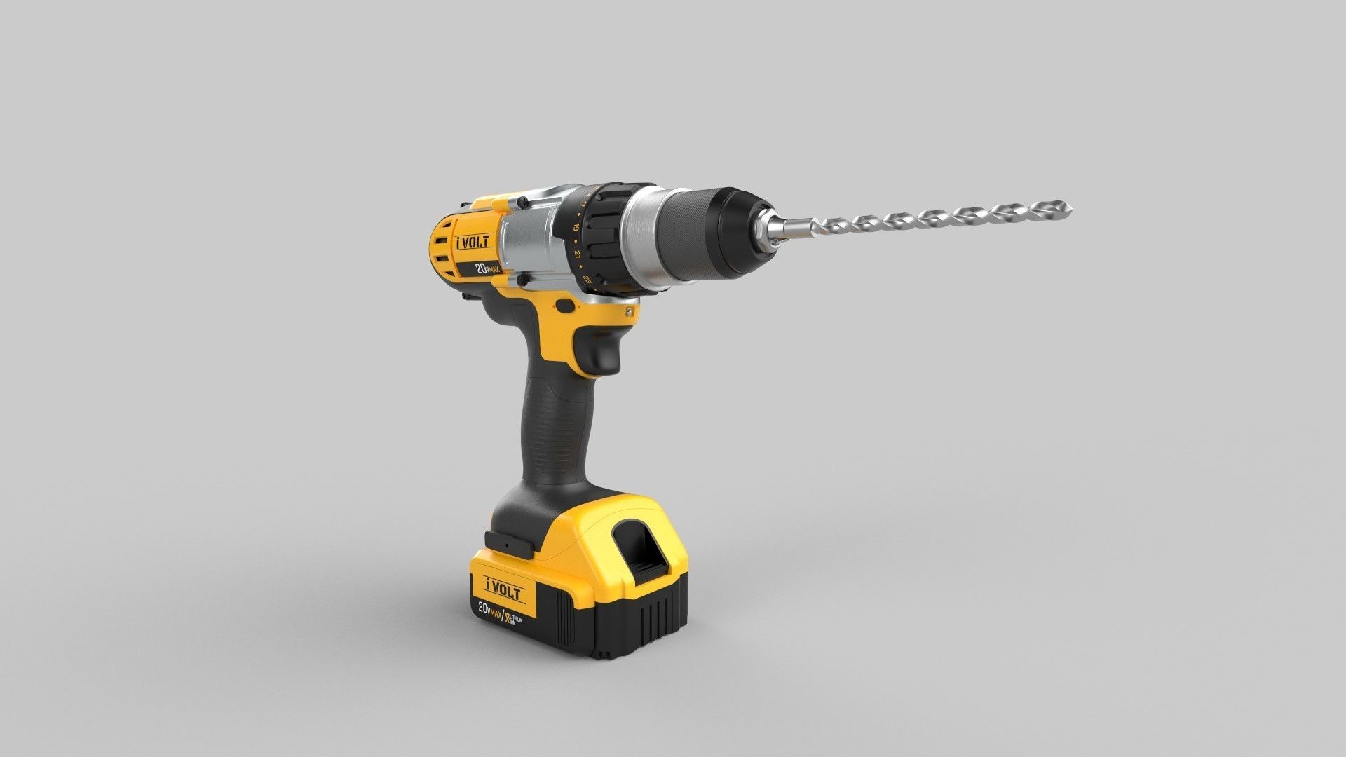 Dewalt Drill 3D model_1