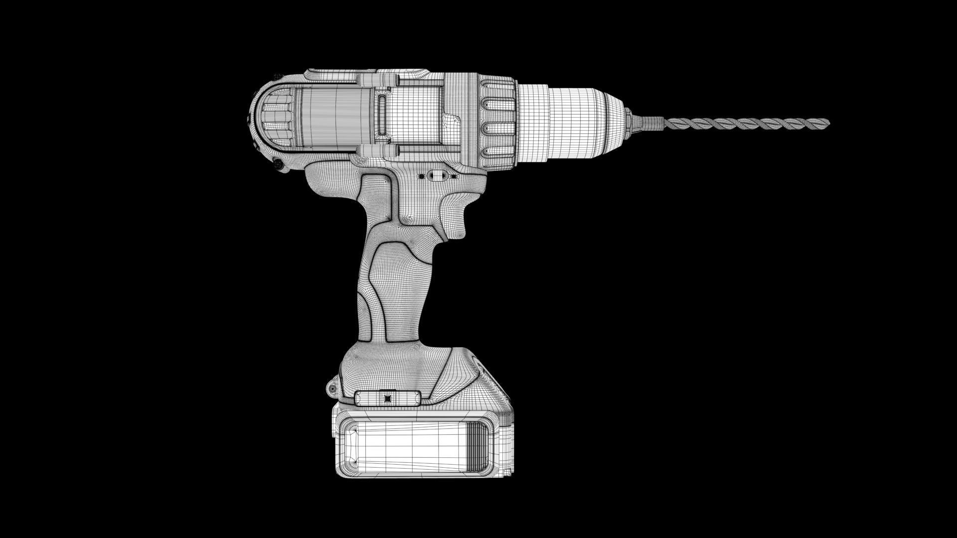 Dewalt Drill 3D model_8