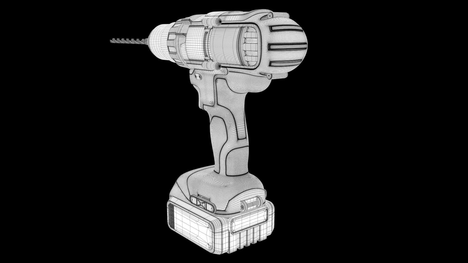 Dewalt Drill 3D model_10
