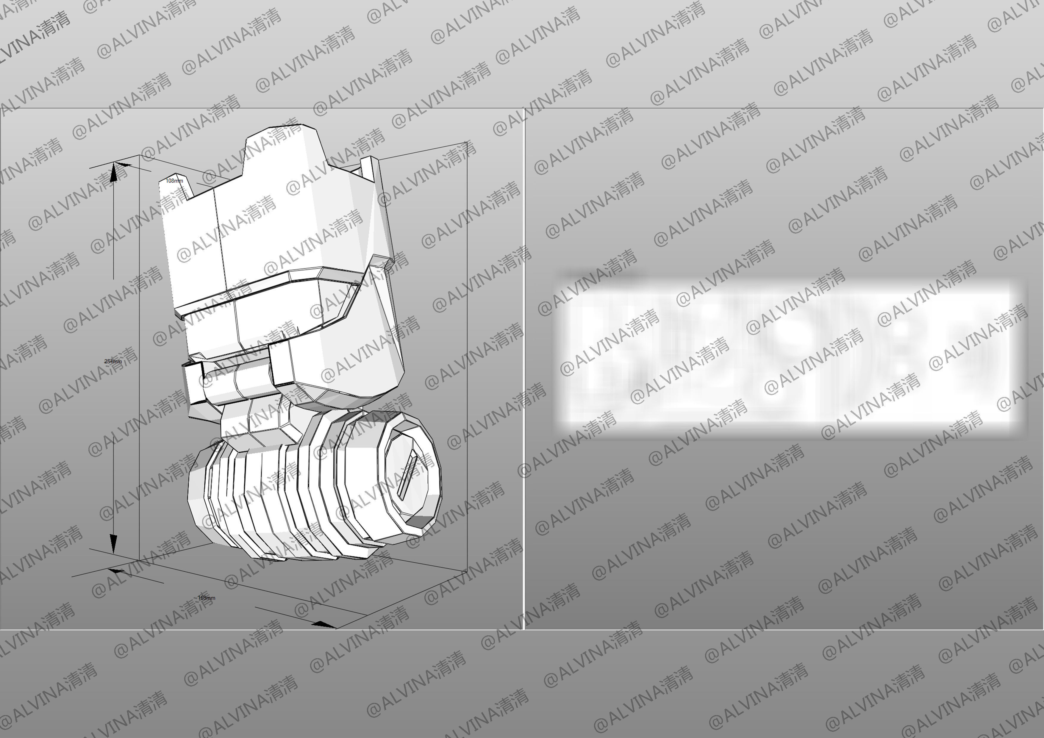 RX-93ff V Gundam Armor - DIY Cosplay Pepakura Foam Template Low-poly 3D model_23