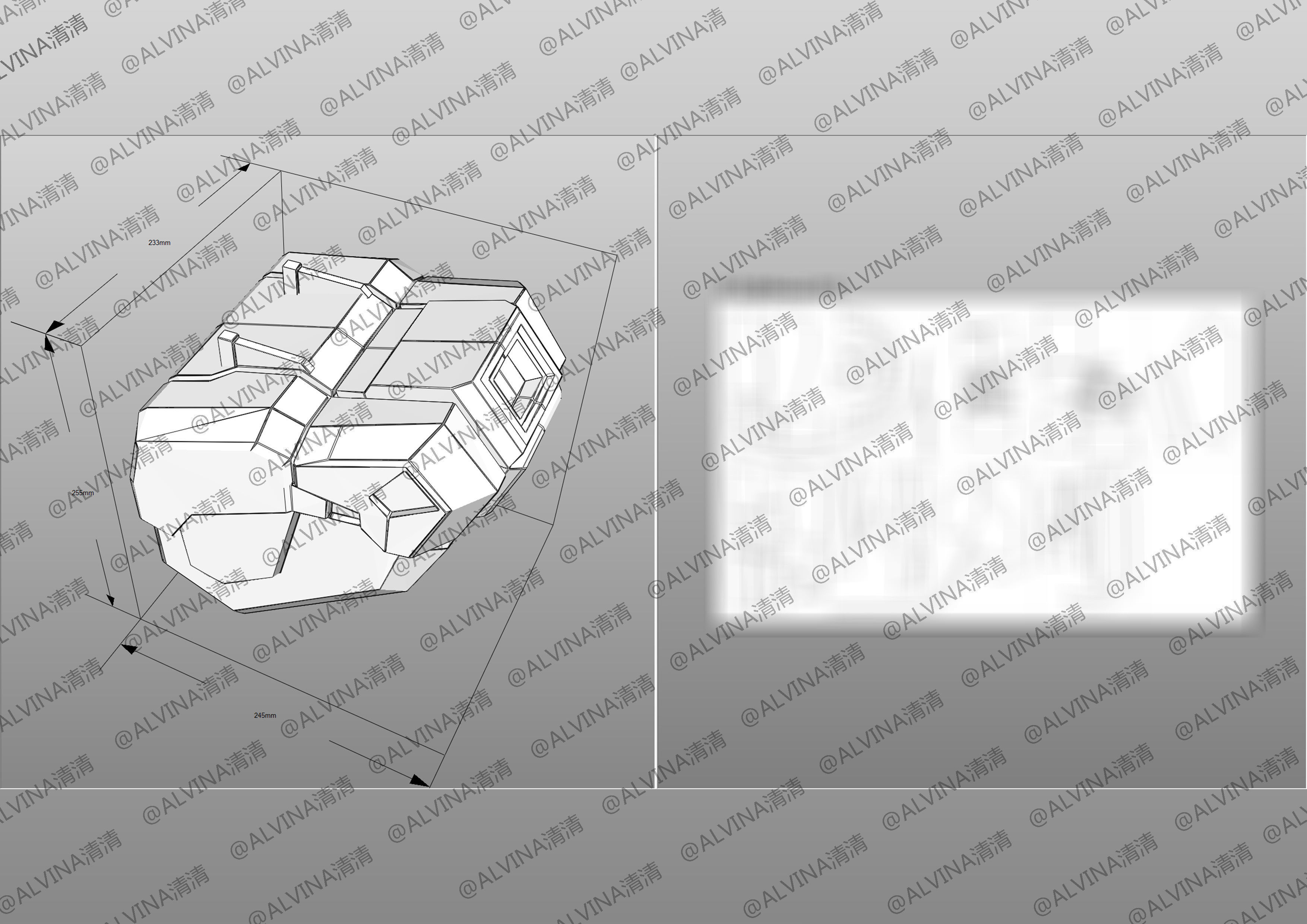 RX-93ff V Gundam Armor - DIY Cosplay Pepakura Foam Template Low-poly 3D model_21