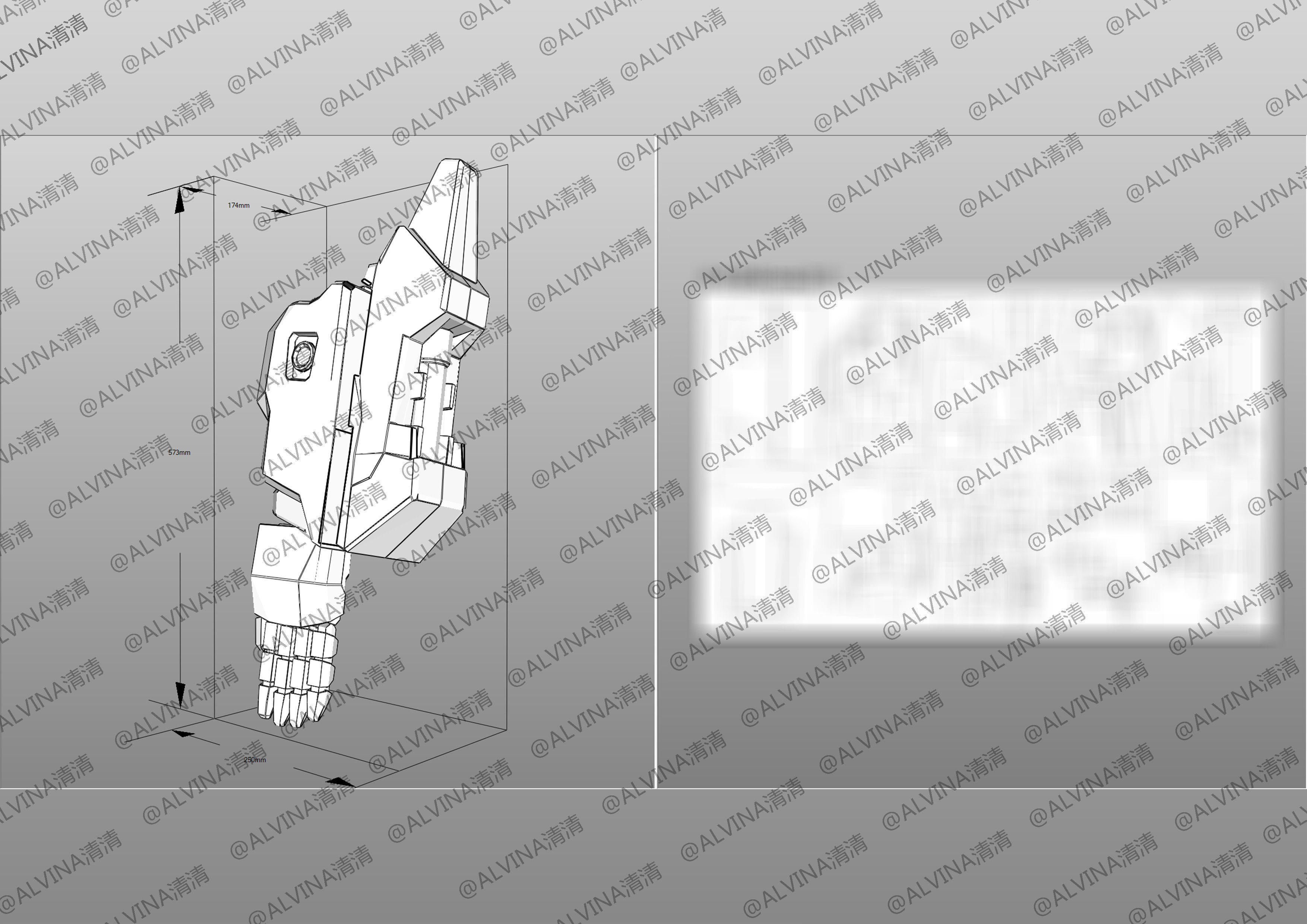 RX-93ff V Gundam Armor - DIY Cosplay Pepakura Foam Template Low-poly 3D model_25
