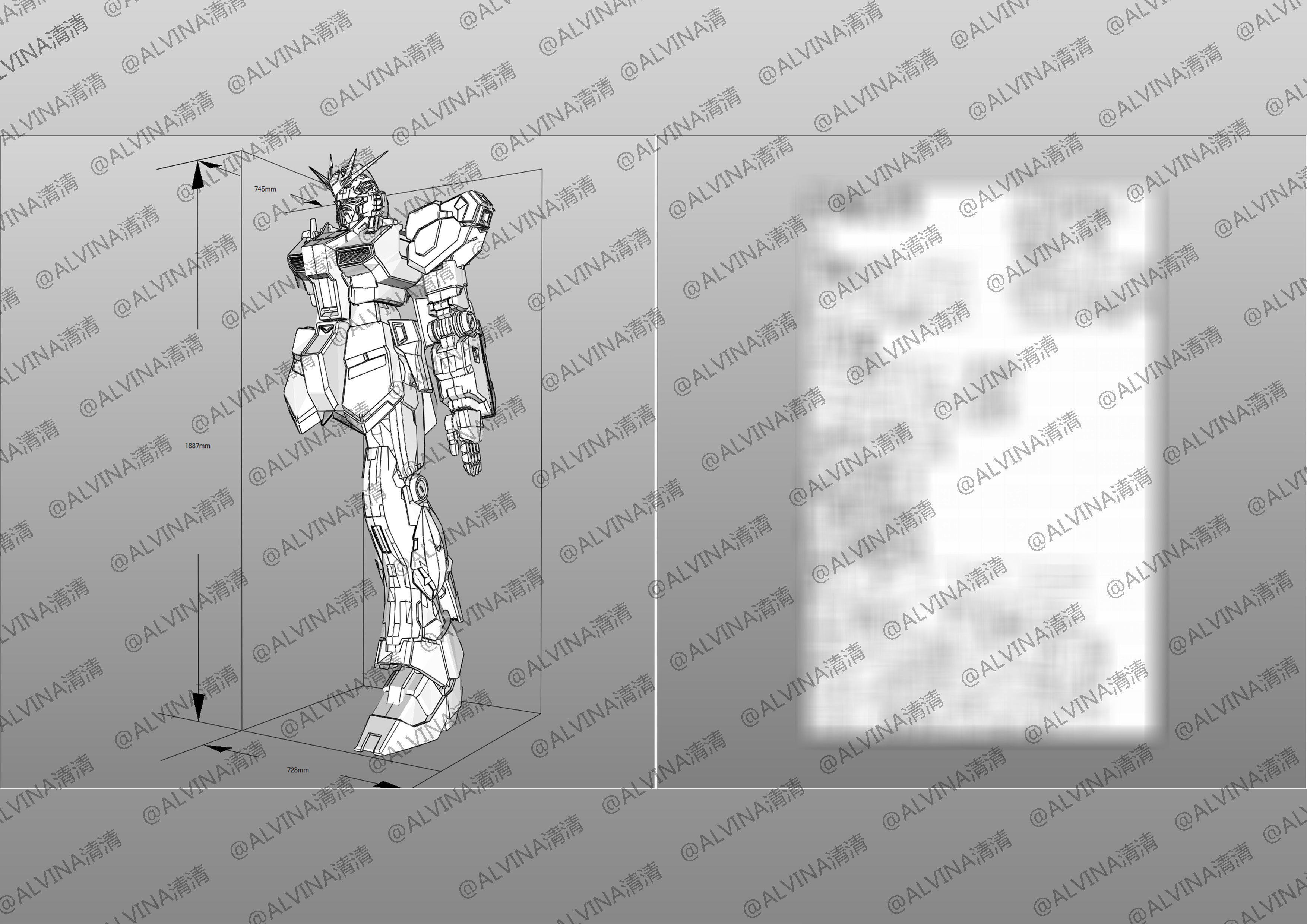 RX-93ff V Gundam Armor - DIY Cosplay Pepakura Foam Template Low-poly 3D model_9