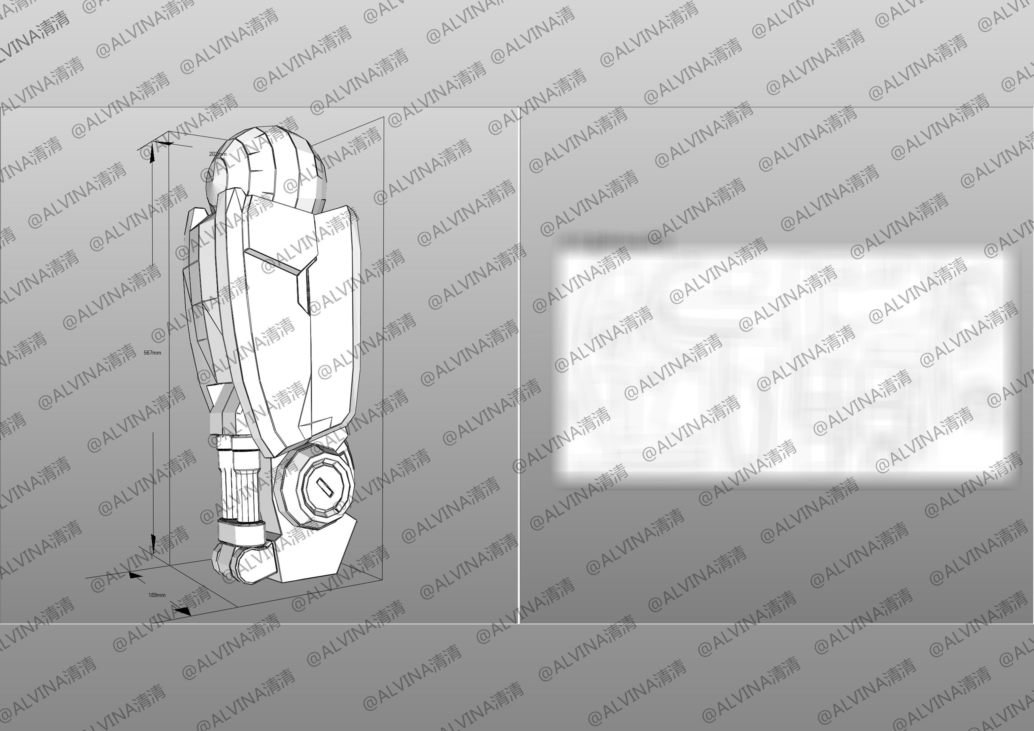 RX-93ff V Gundam Armor - DIY Cosplay Pepakura Foam Template Low-poly 3D model_27