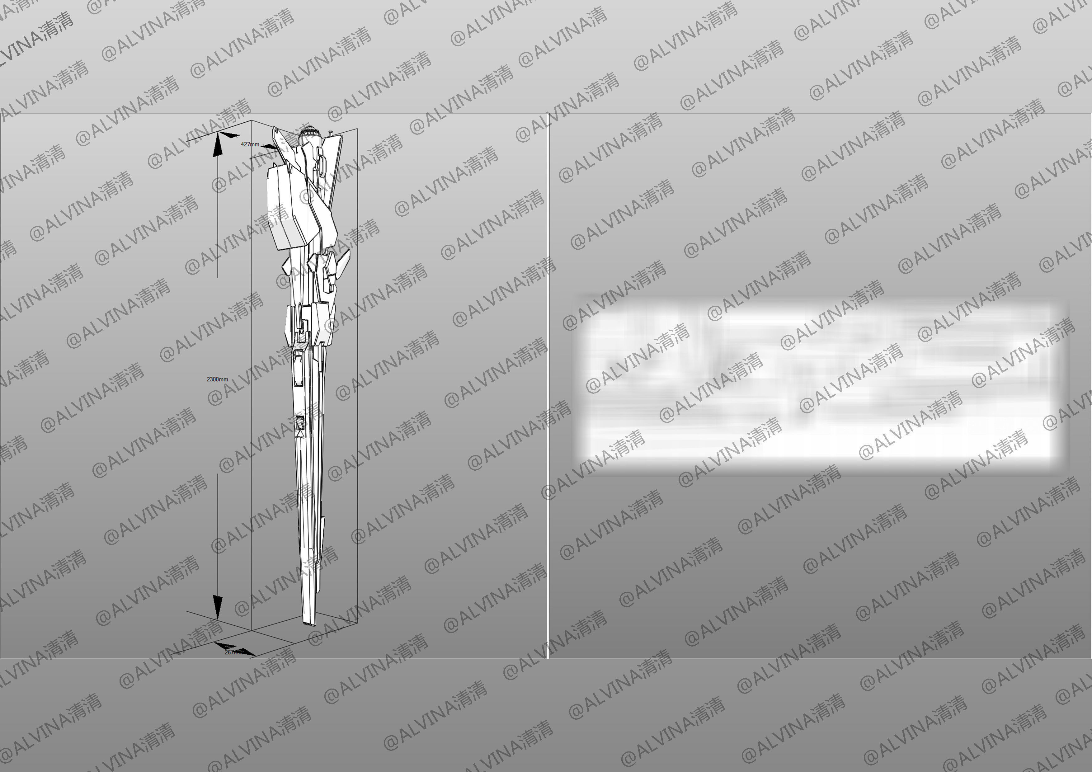 RX-93ff V Gundam Armor - DIY Cosplay Pepakura Foam Template Low-poly 3D model_31