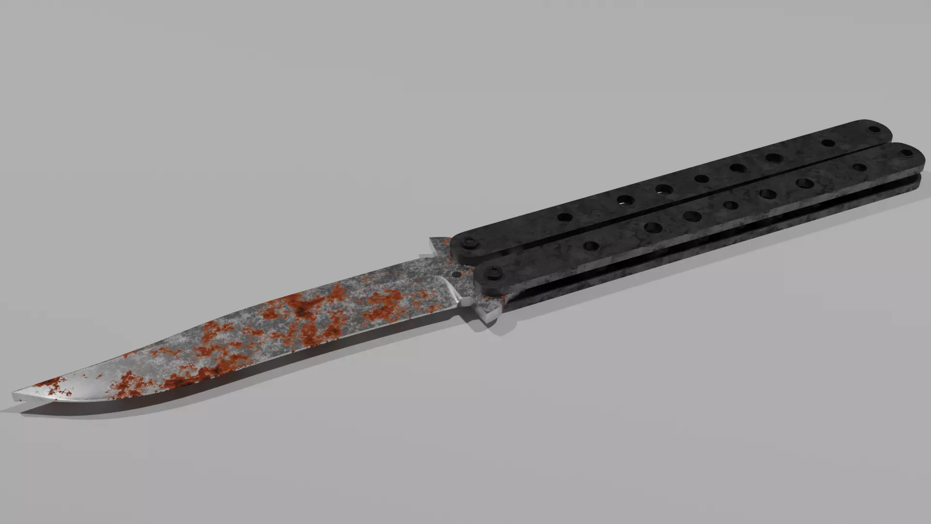 Butterfly Knife Rusty Free 3D model