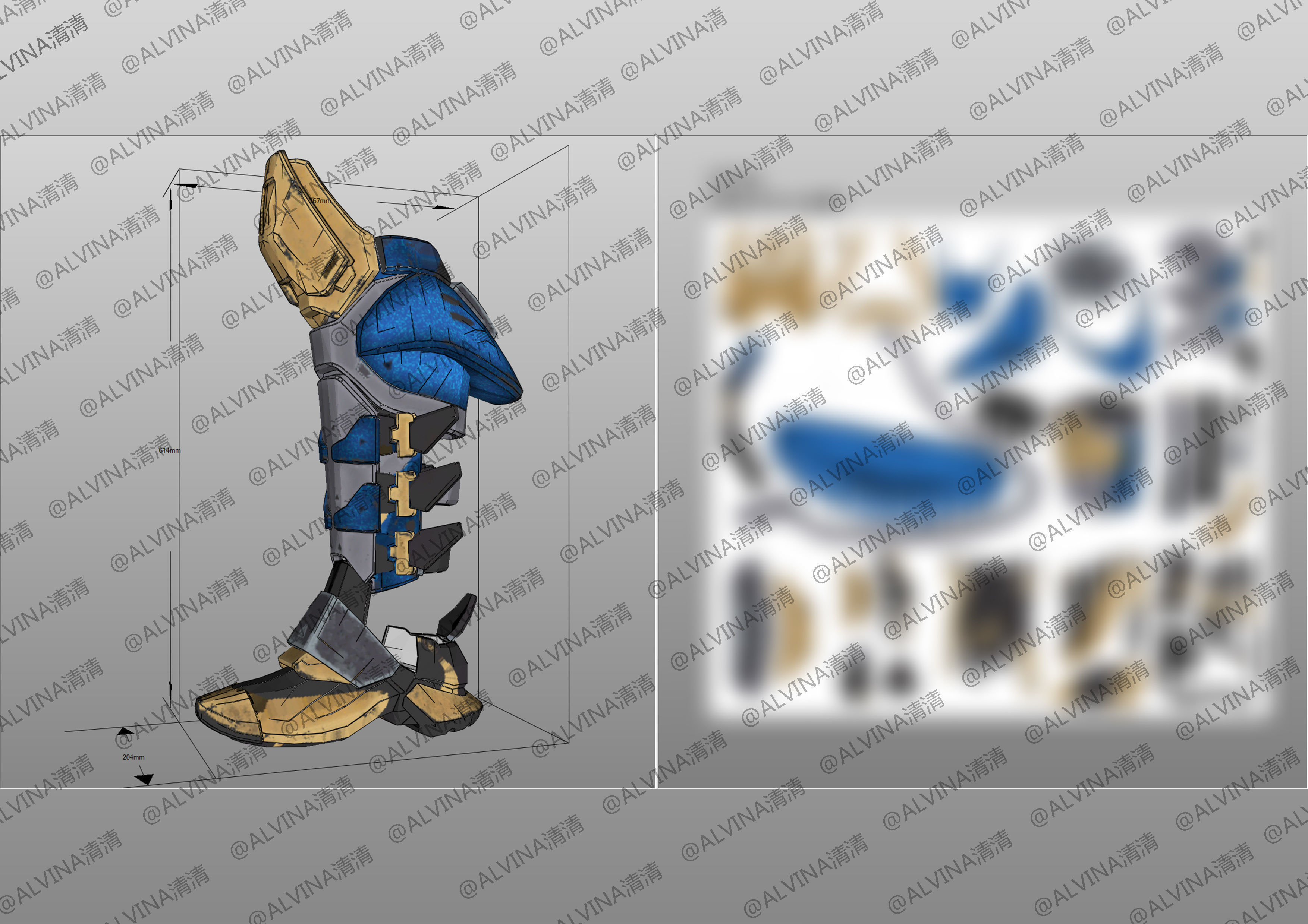 APEX Legend VoidShifter Wraith Armor - DIY Cosplay Pepakura Foam Low-poly 3D model_28