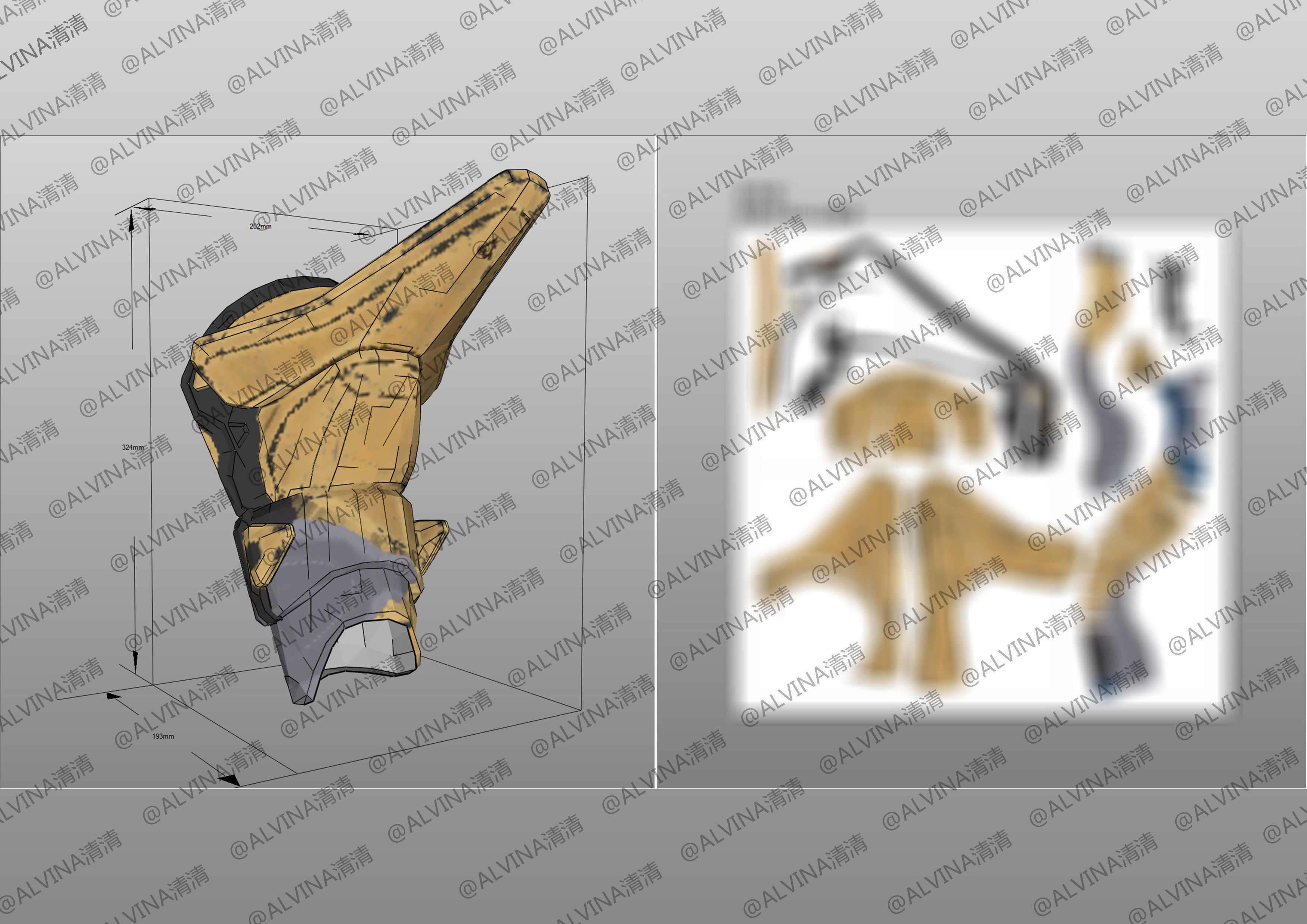 APEX Legend VoidShifter Wraith Armor - DIY Cosplay Pepakura Foam Low-poly 3D model_22