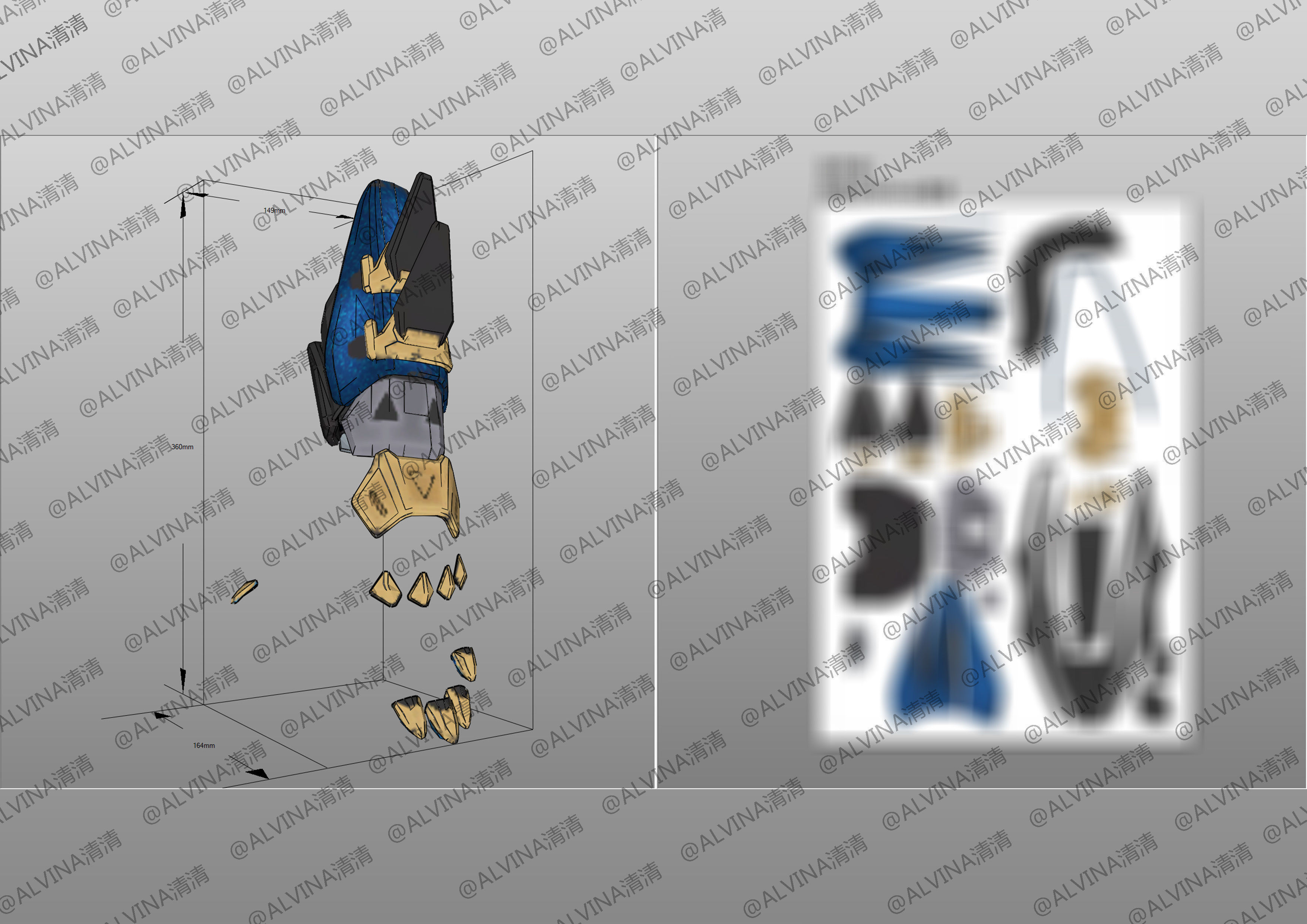 APEX Legend VoidShifter Wraith Armor - DIY Cosplay Pepakura Foam Low-poly 3D model_24