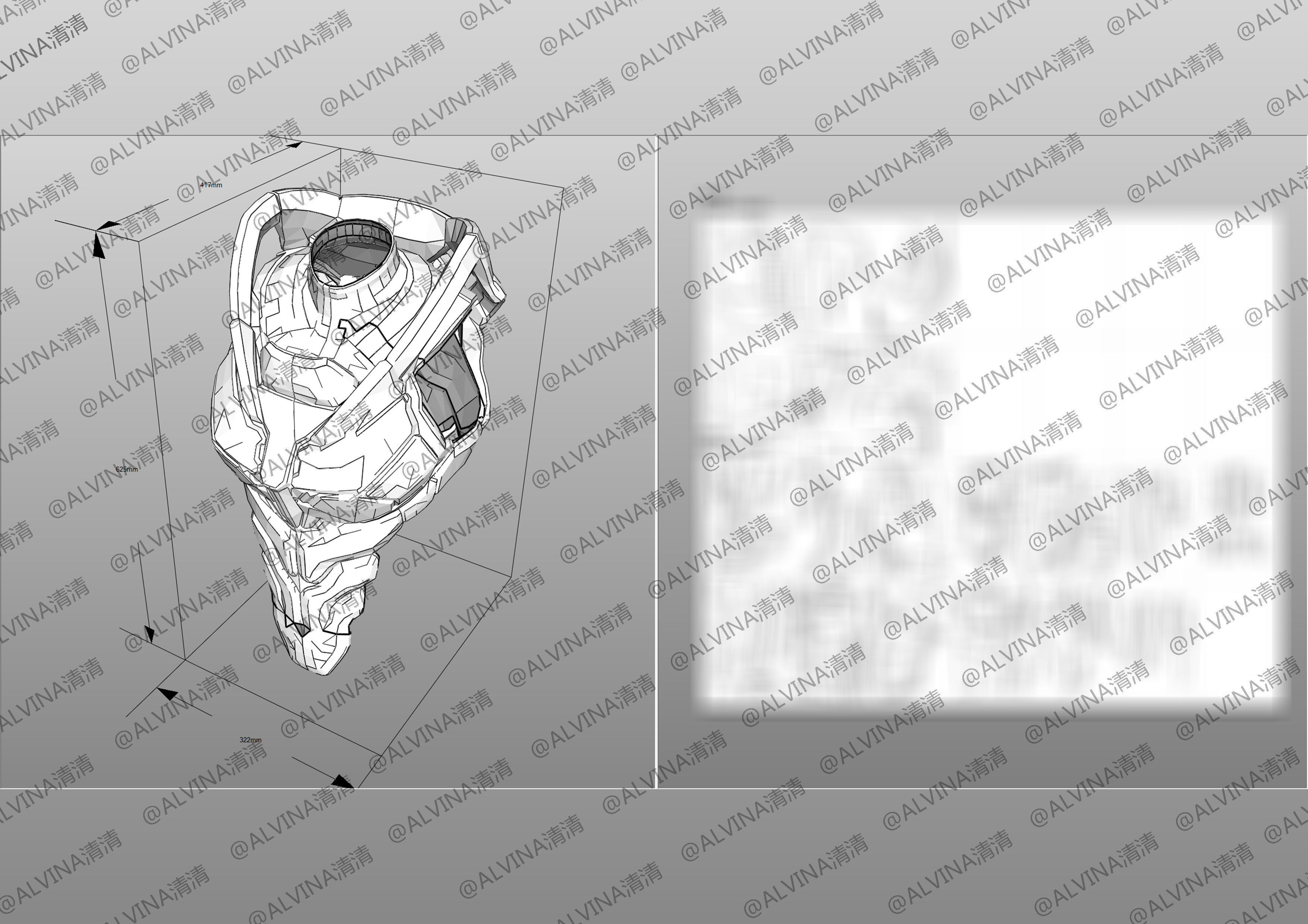 APEX Legend VoidShifter Wraith Armor - DIY Cosplay Pepakura Foam Low-poly 3D model_17