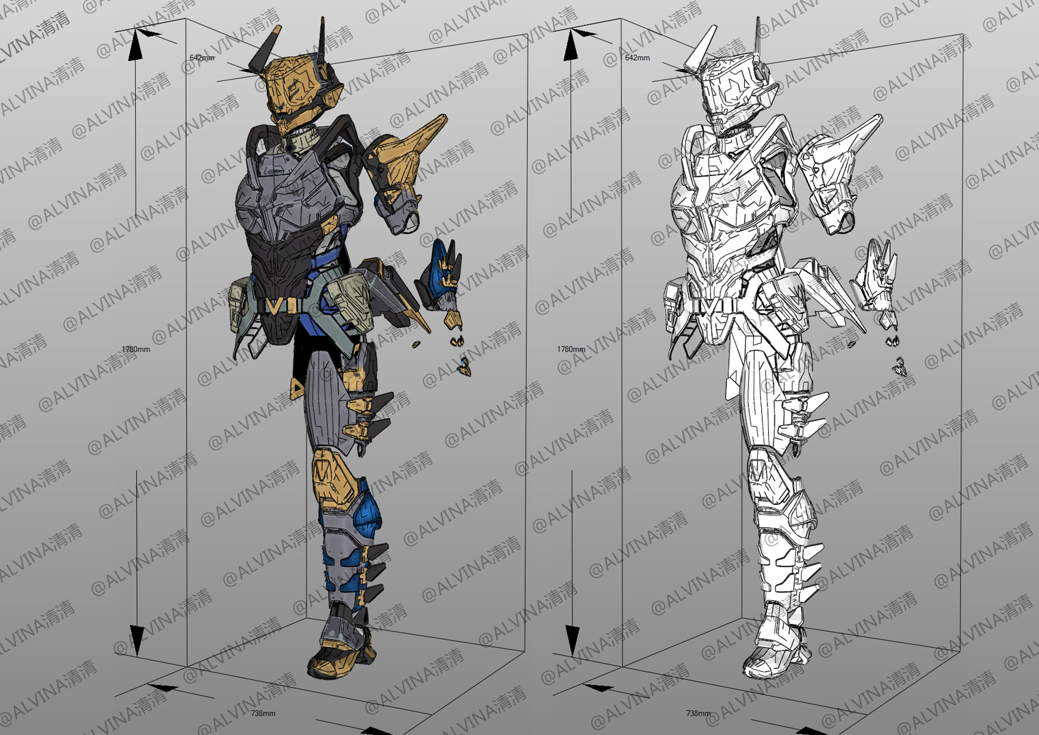 APEX Legend VoidShifter Wraith Armor - DIY Cosplay Pepakura Foam Low-poly 3D model_2