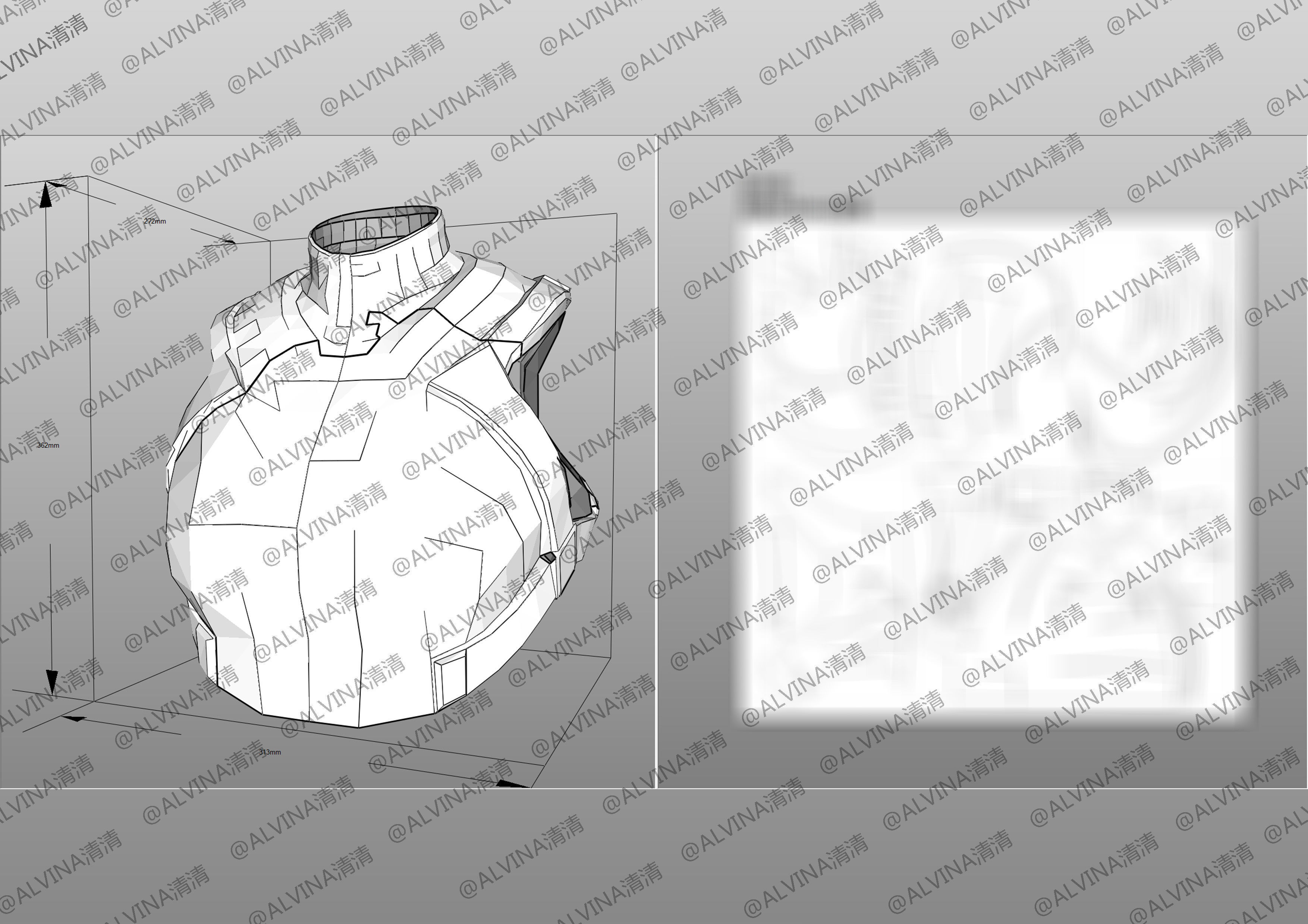 APEX Legend VoidShifter Wraith Armor - DIY Cosplay Pepakura Foam Low-poly 3D model_13