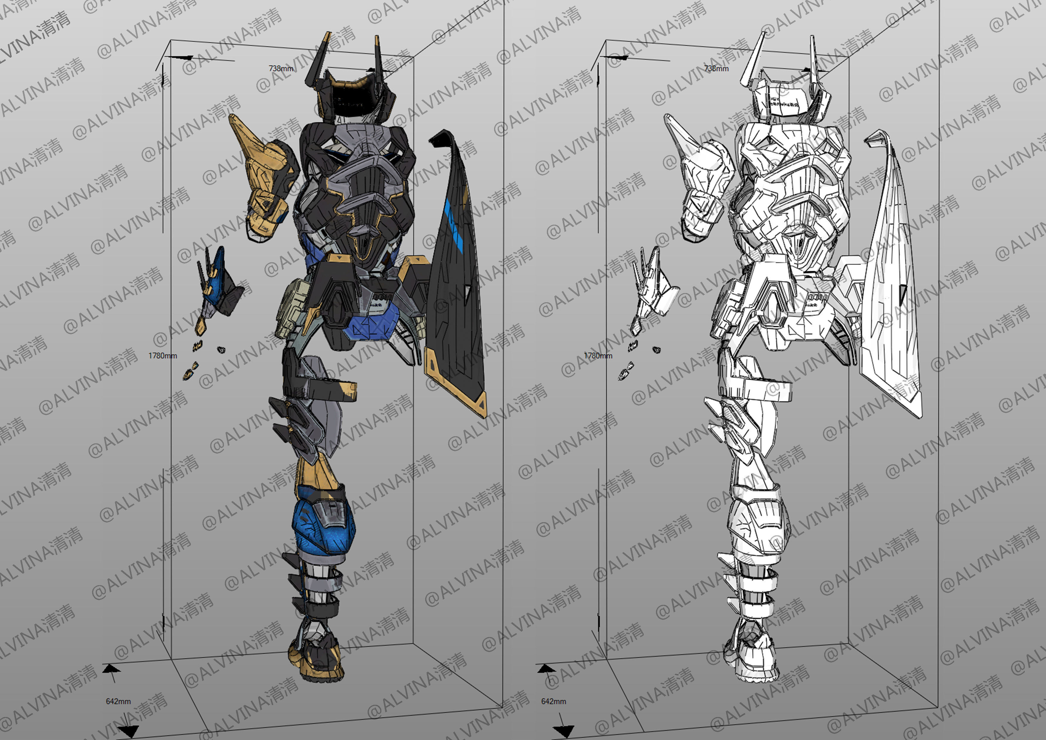 APEX Legend VoidShifter Wraith Armor - DIY Cosplay Pepakura Foam Low-poly 3D model_3