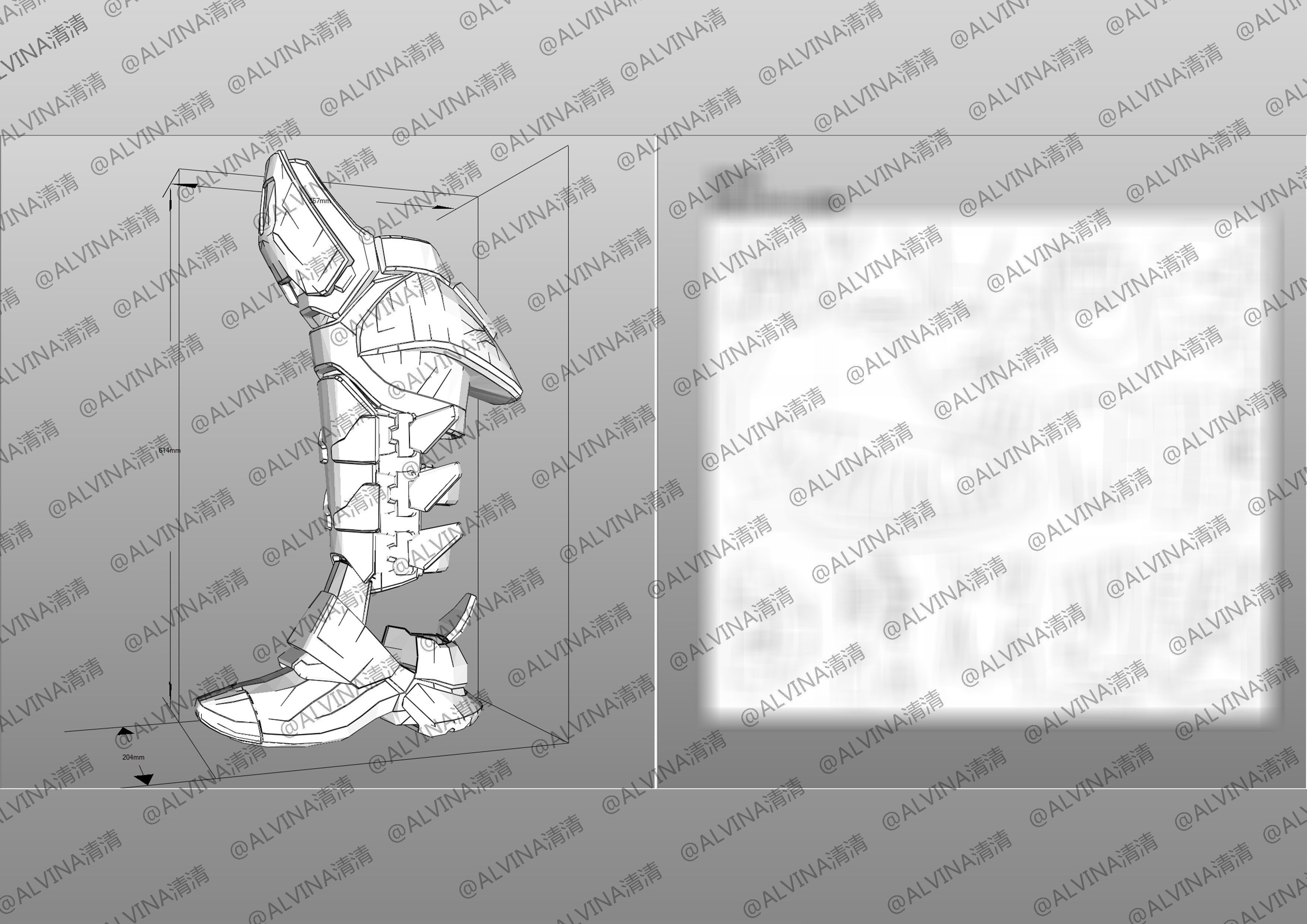 APEX Legend VoidShifter Wraith Armor - DIY Cosplay Pepakura Foam Low-poly 3D model_29