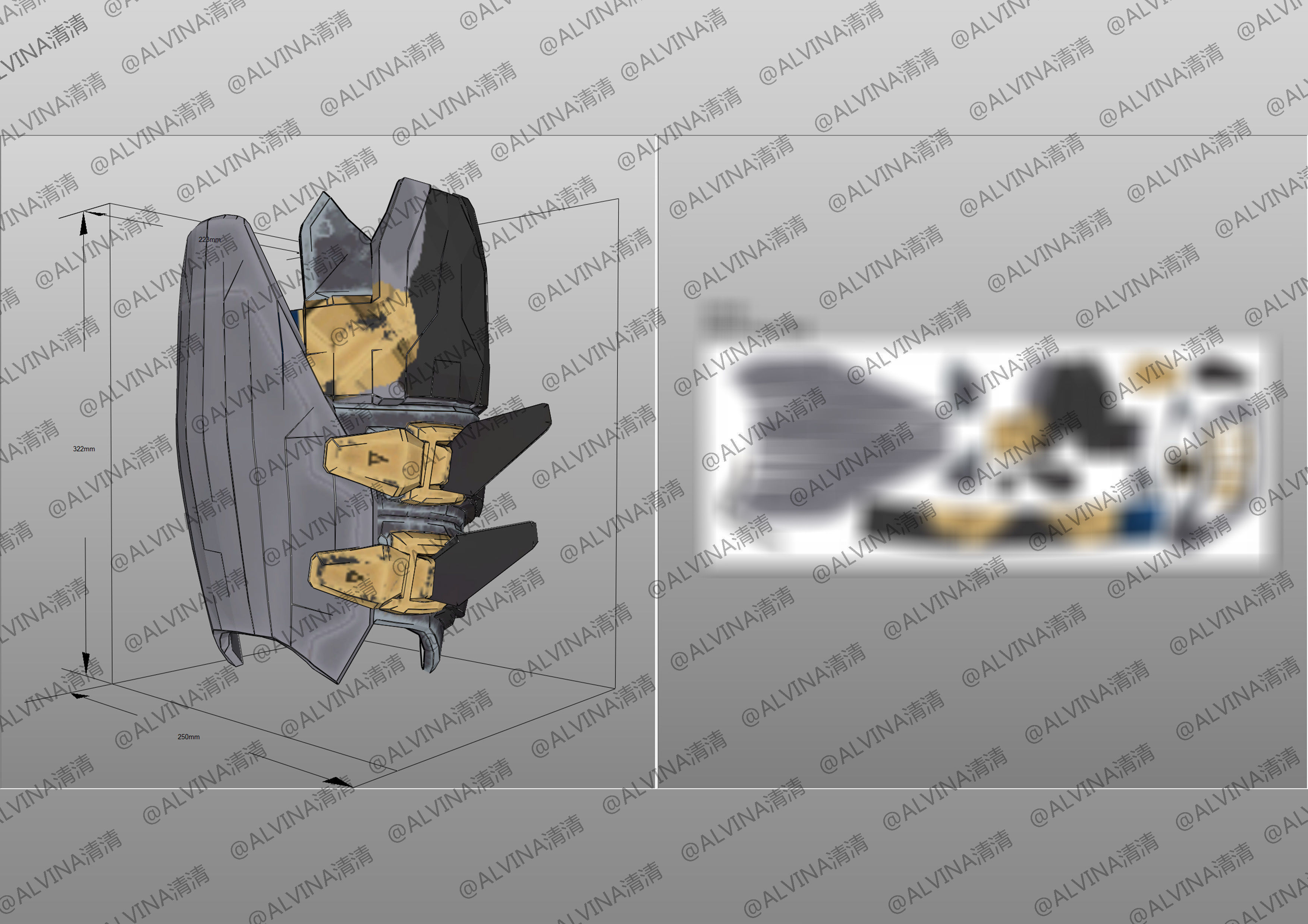 APEX Legend VoidShifter Wraith Armor - DIY Cosplay Pepakura Foam Low-poly 3D model_26