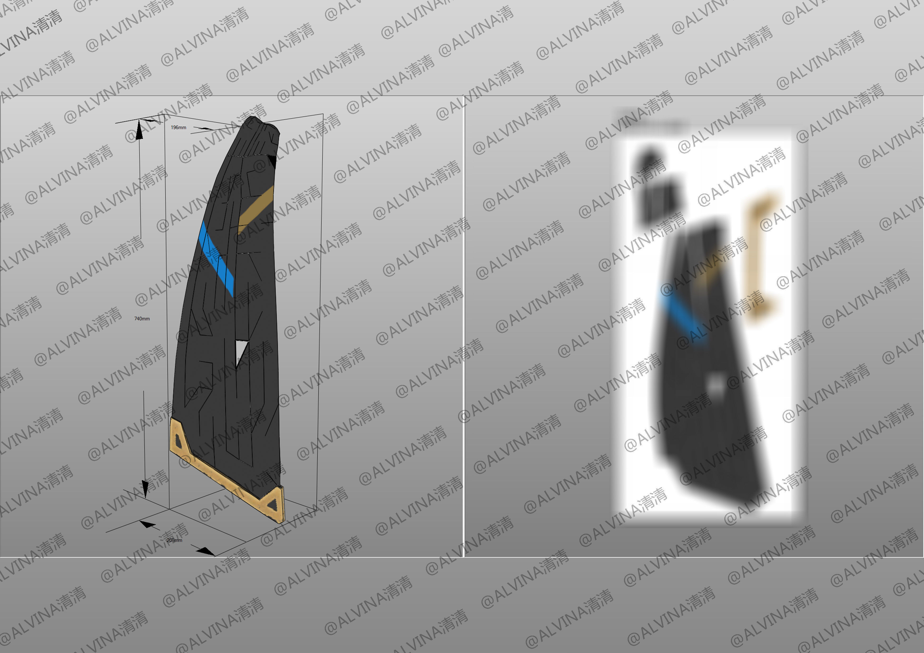 APEX Legend VoidShifter Wraith Armor - DIY Cosplay Pepakura Foam Low-poly 3D model_30