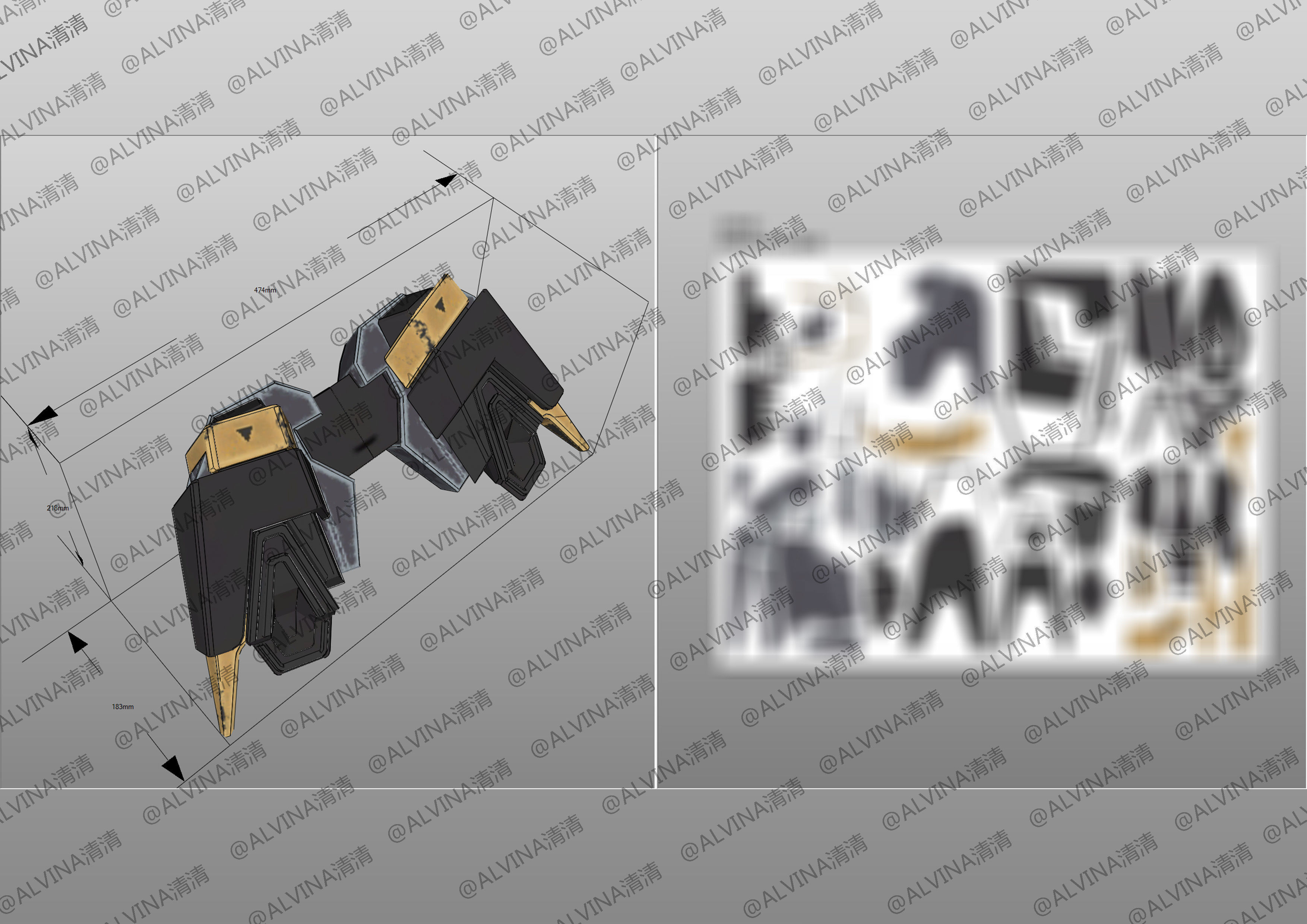 APEX Legend VoidShifter Wraith Armor - DIY Cosplay Pepakura Foam Low-poly 3D model_20