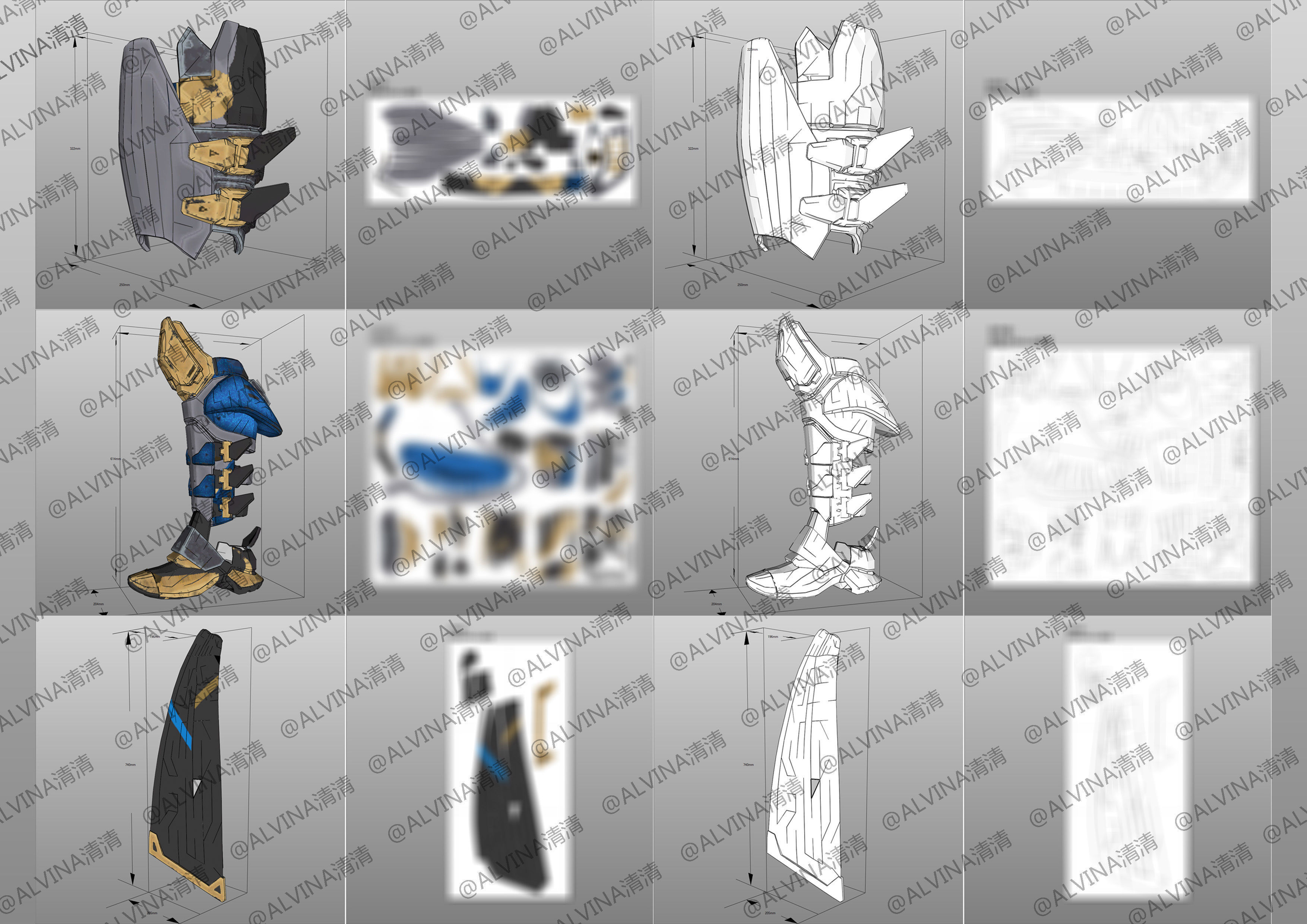 APEX Legend VoidShifter Wraith Armor - DIY Cosplay Pepakura Foam Low-poly 3D model_7